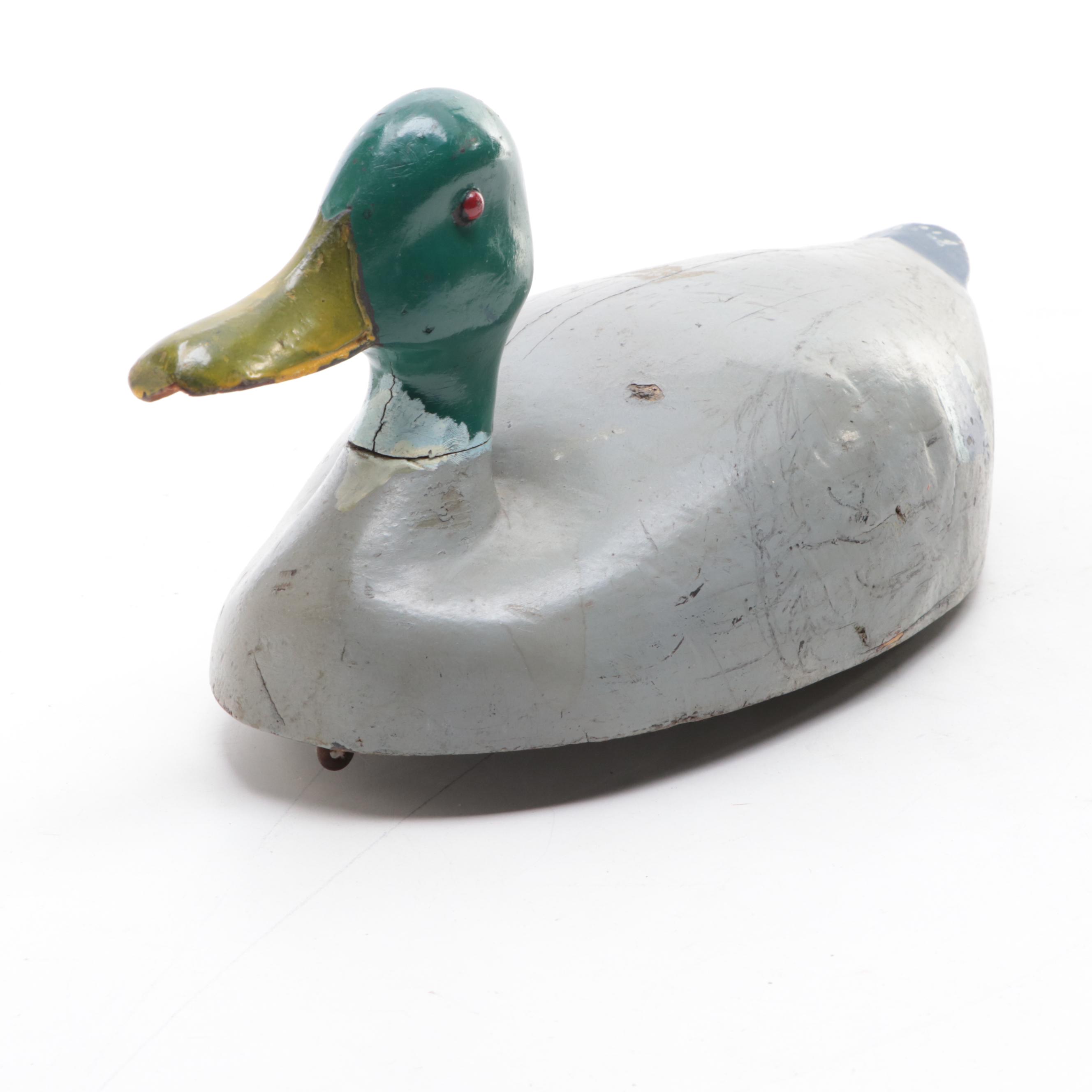 Three Duck Decoys With Mallard Drake and Hen