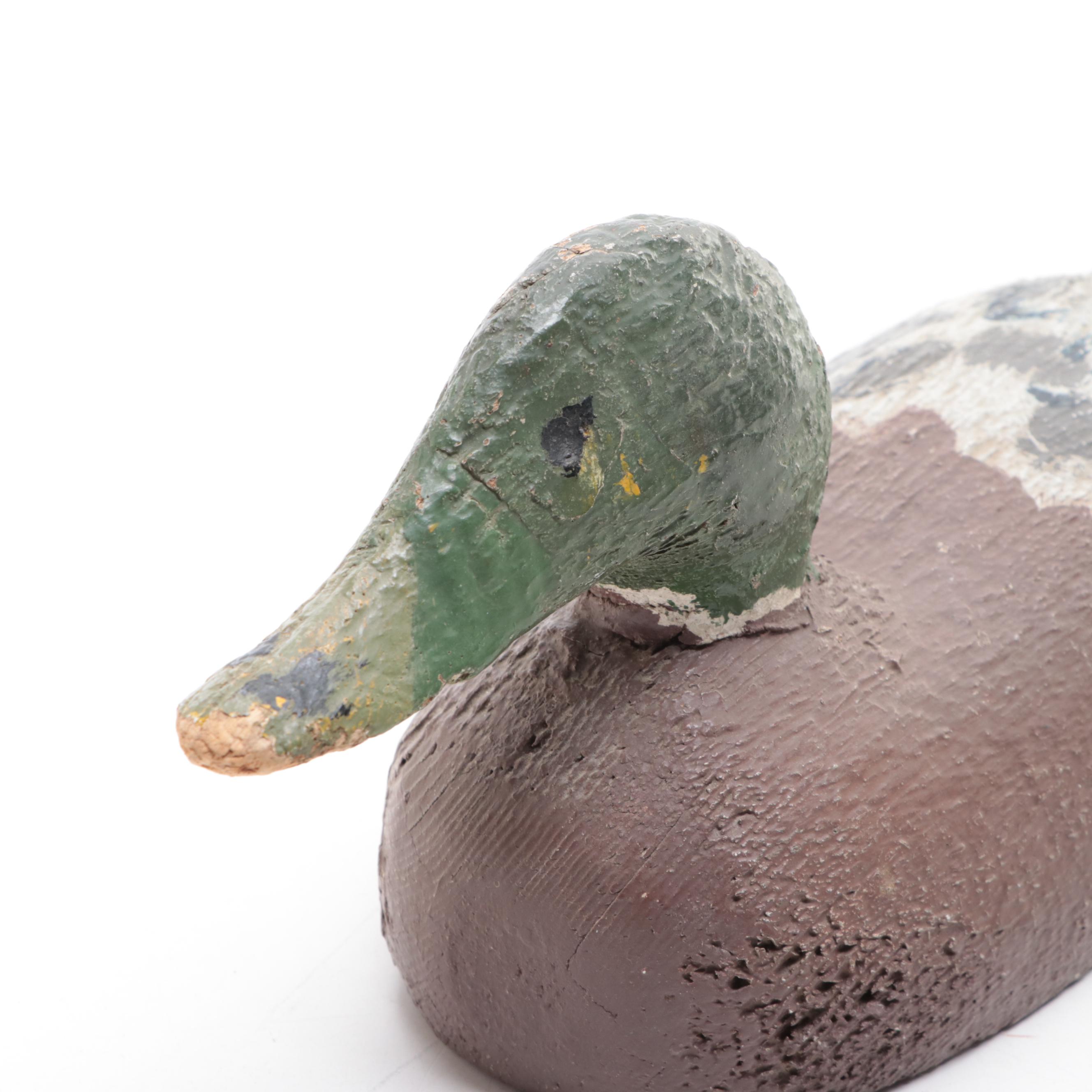 Three Duck Decoys With Mallard Drake and Hen