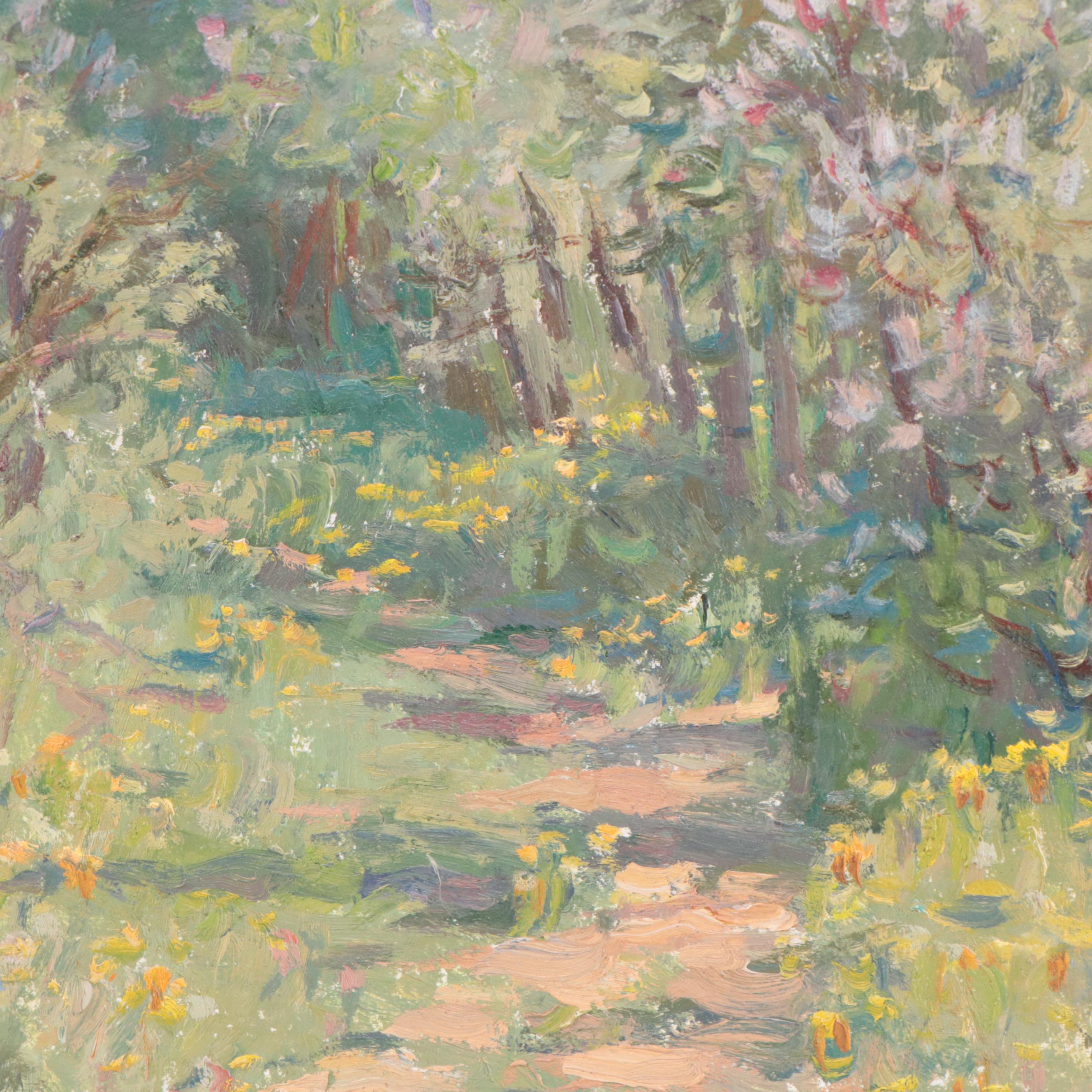 Vladimir Anatolevich Fedulov Landscape Oil Painting "Bloom Time," 1992