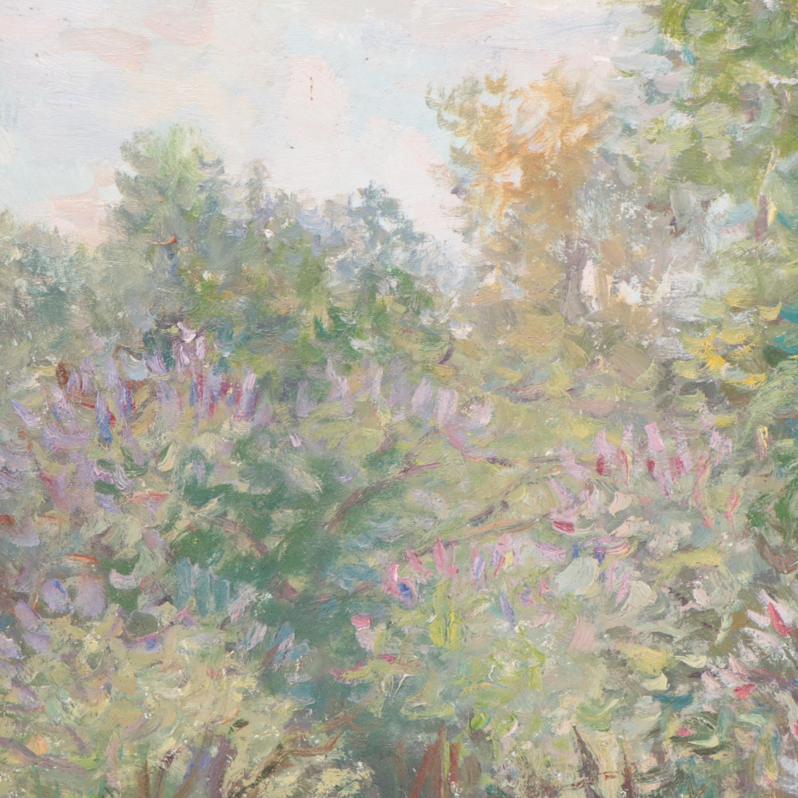 Vladimir Anatolevich Fedulov Landscape Oil Painting "Bloom Time," 1992