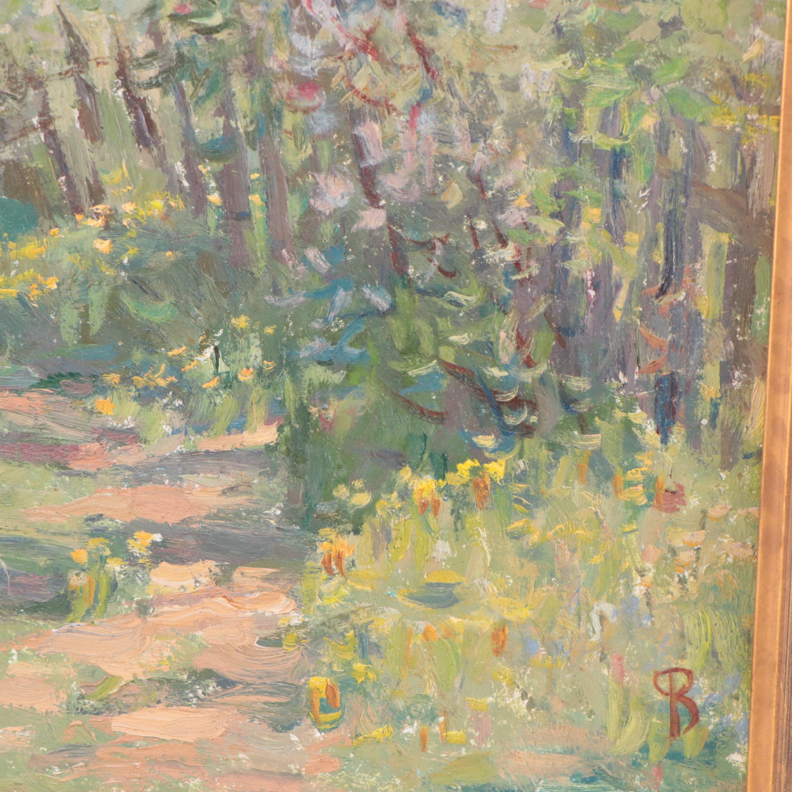 Vladimir Anatolevich Fedulov Landscape Oil Painting "Bloom Time," 1992