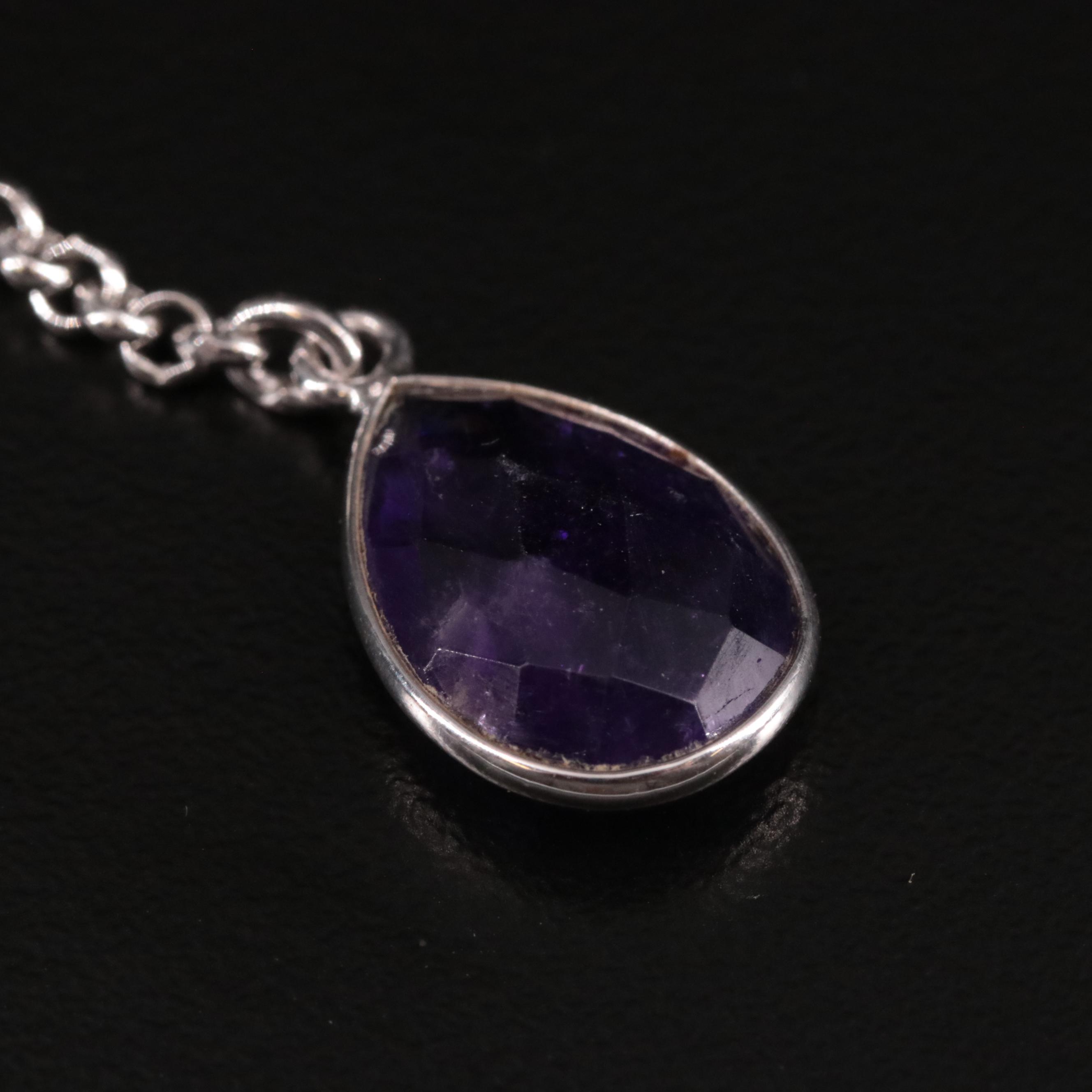 Sterling Amethyst Dangle Earrings Featuring Bow