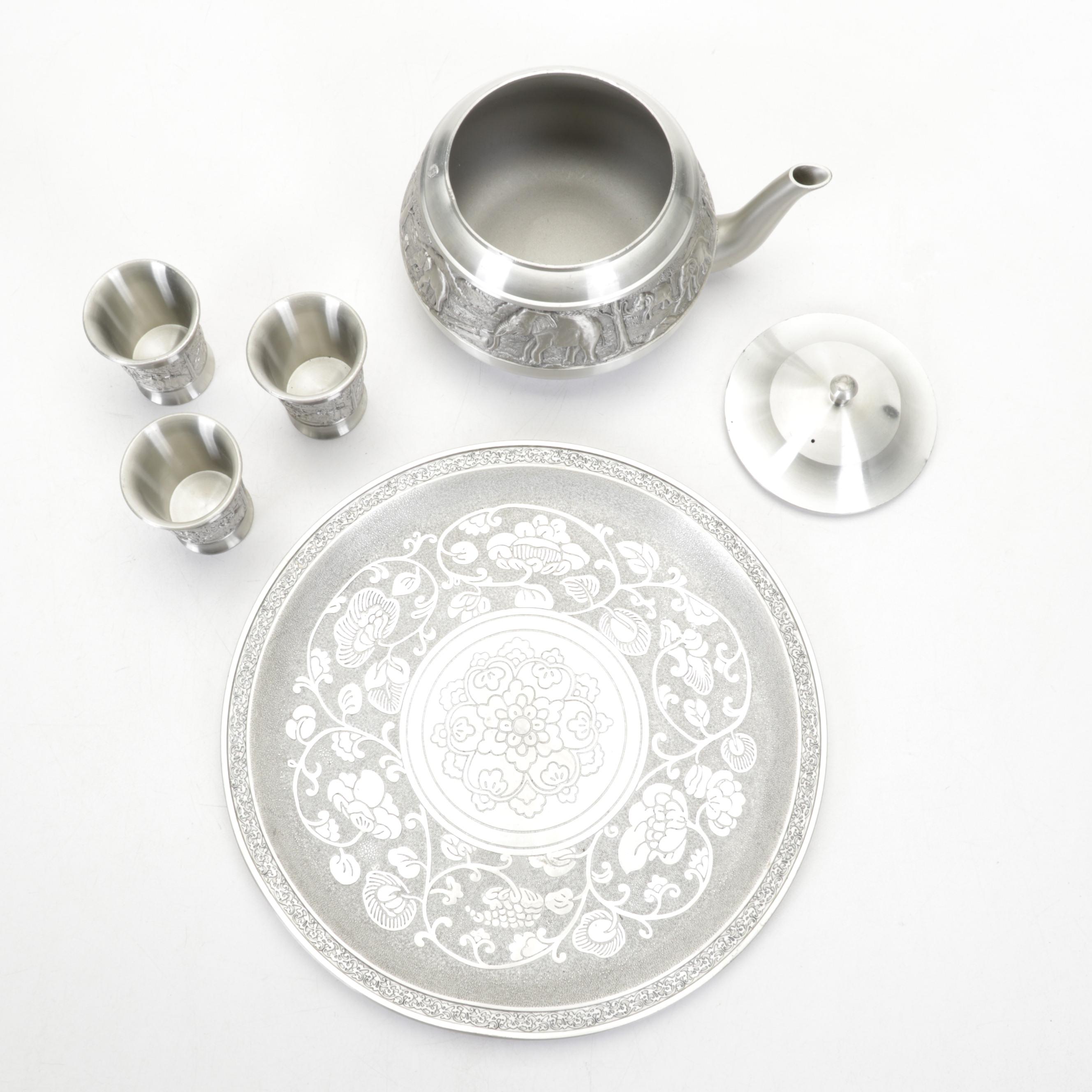 Dun Huang Silk Pillows, Ceramic Carpet Balls, Thai Pewter Tea Set and More