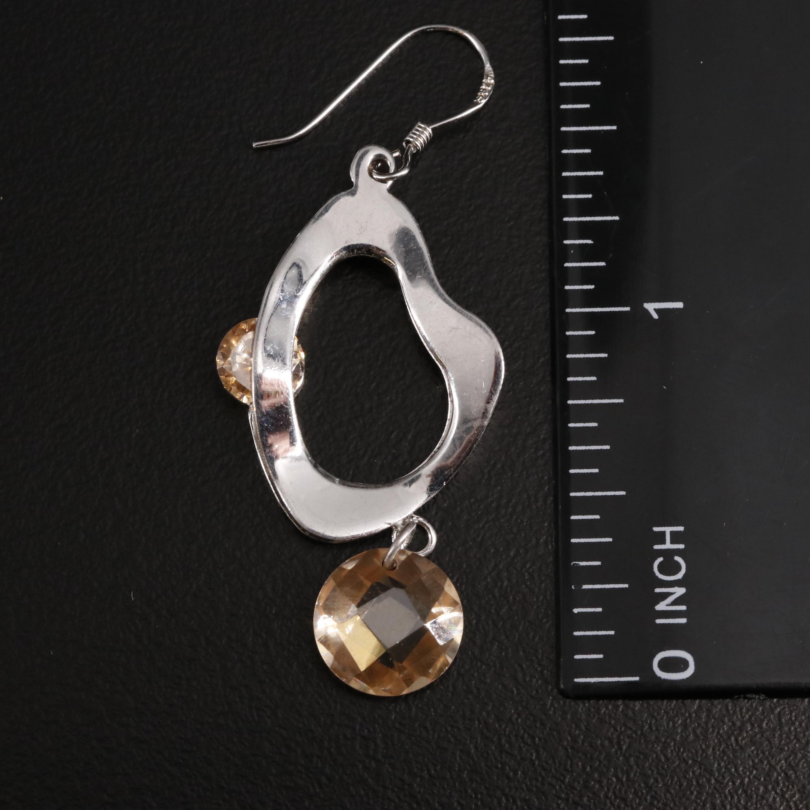 Sterling Cubic Zirconia Dangle Earrings