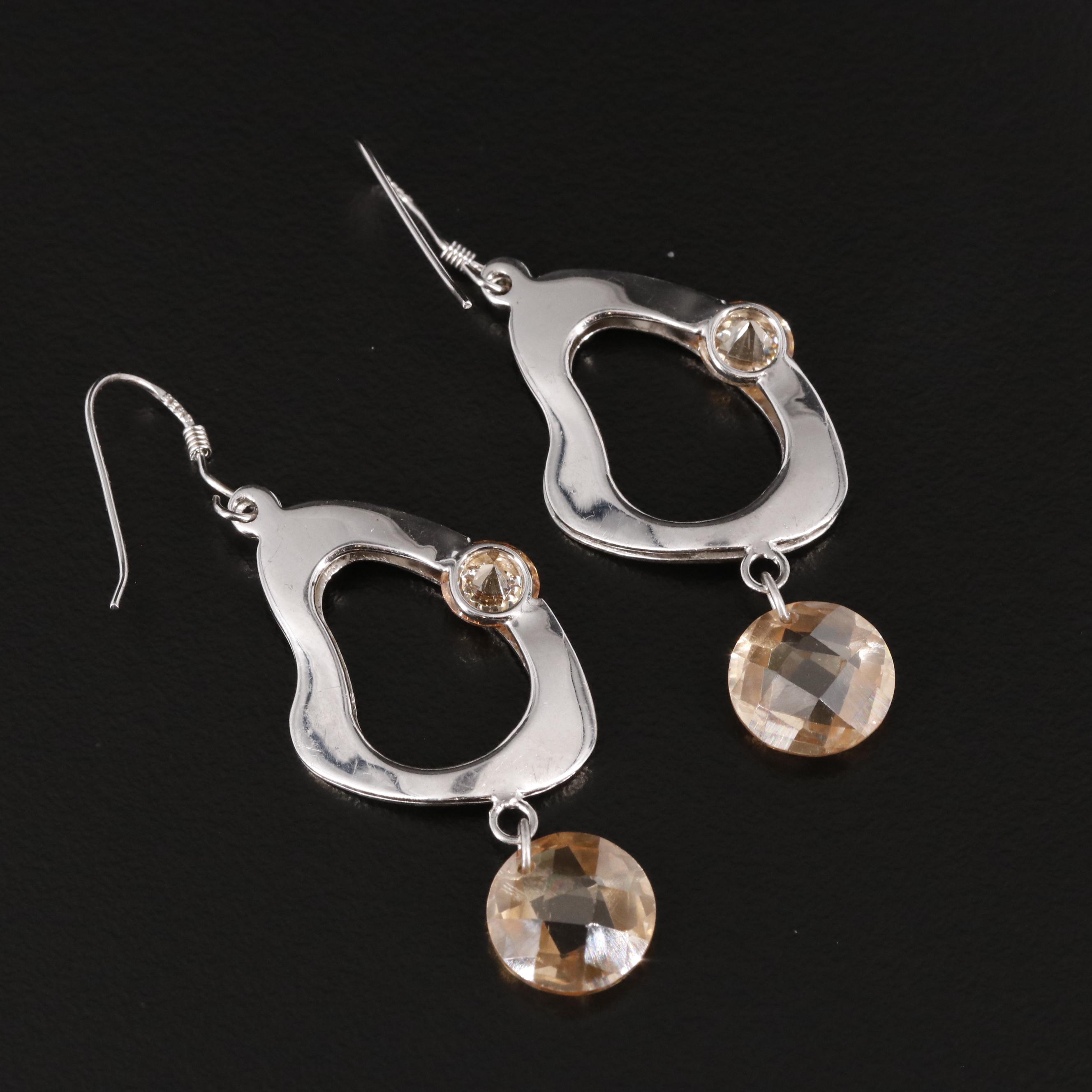 Sterling Cubic Zirconia Dangle Earrings