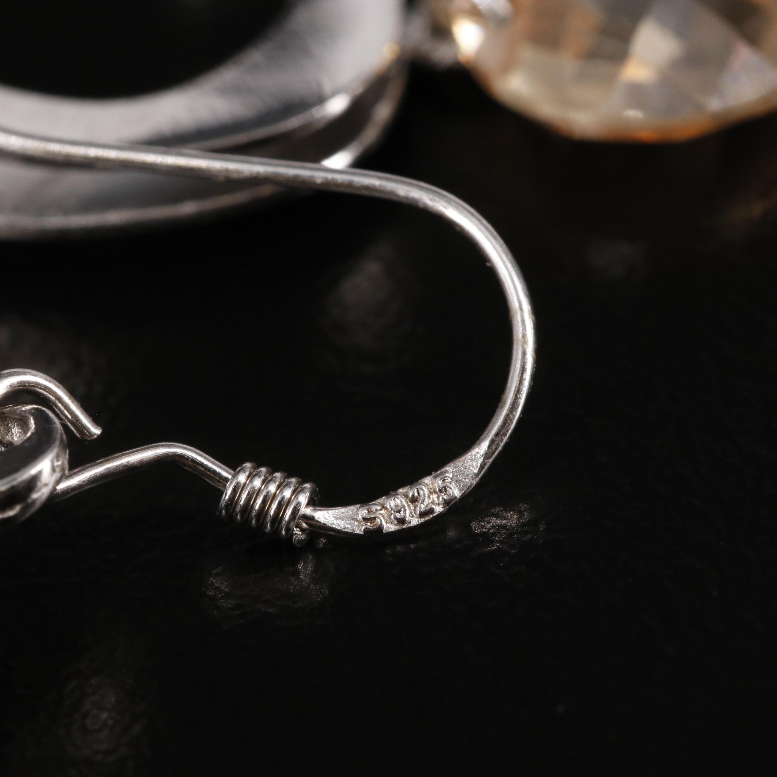 Sterling Cubic Zirconia Dangle Earrings