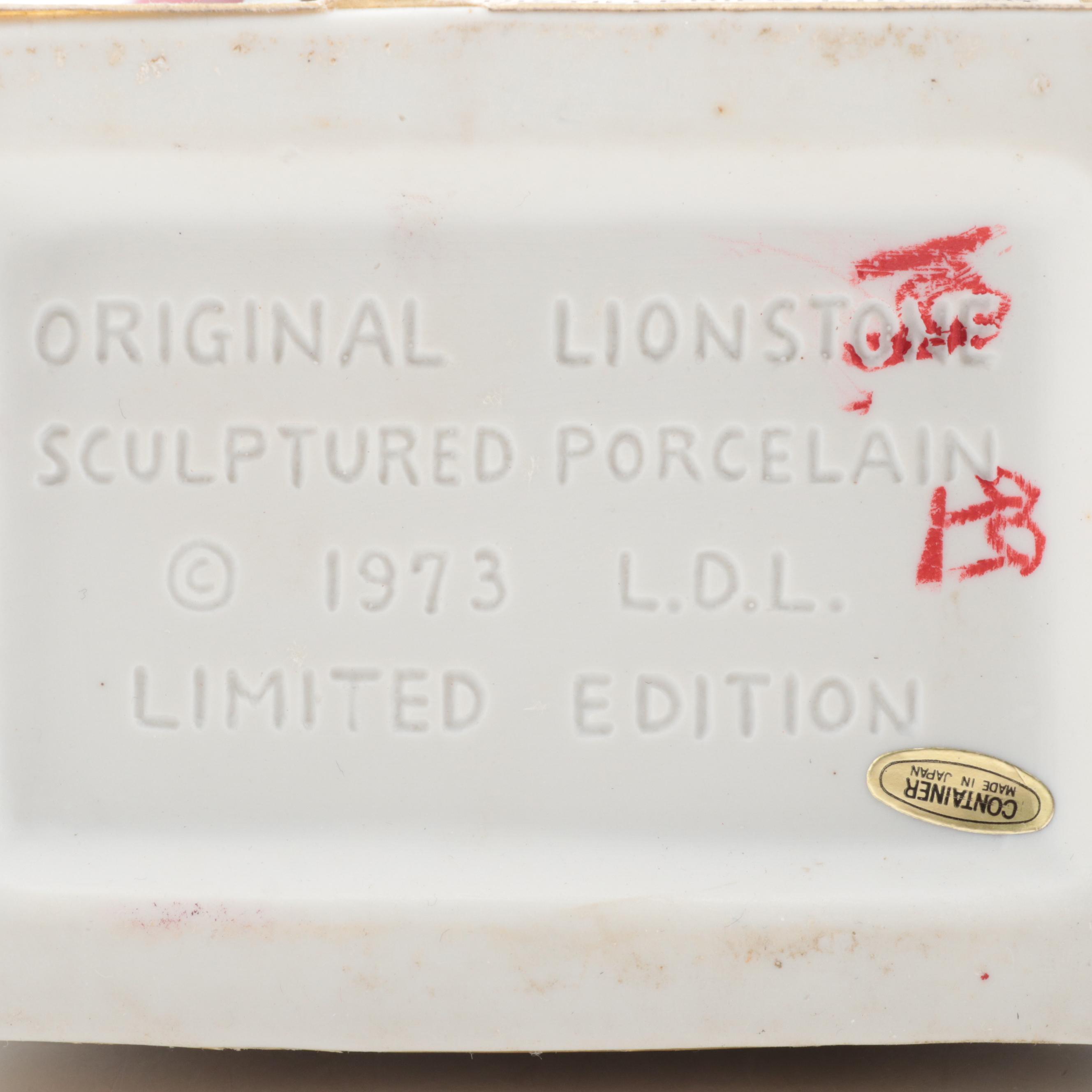 Potter's and Lionstone Western Themed Porcelain Bisque Whiskey Decanters