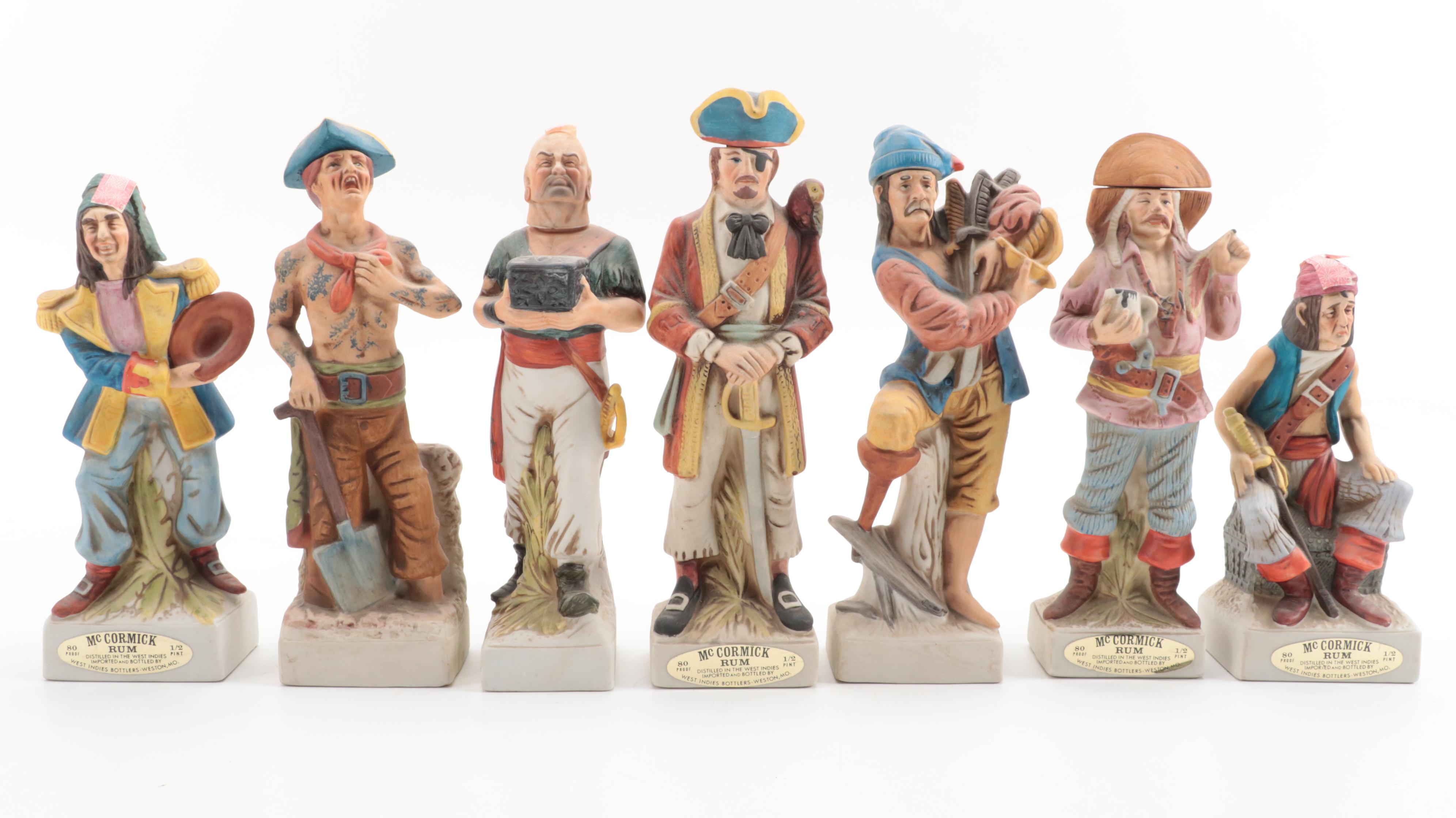 McCormick Rum and Other Figural Bisque Decanters