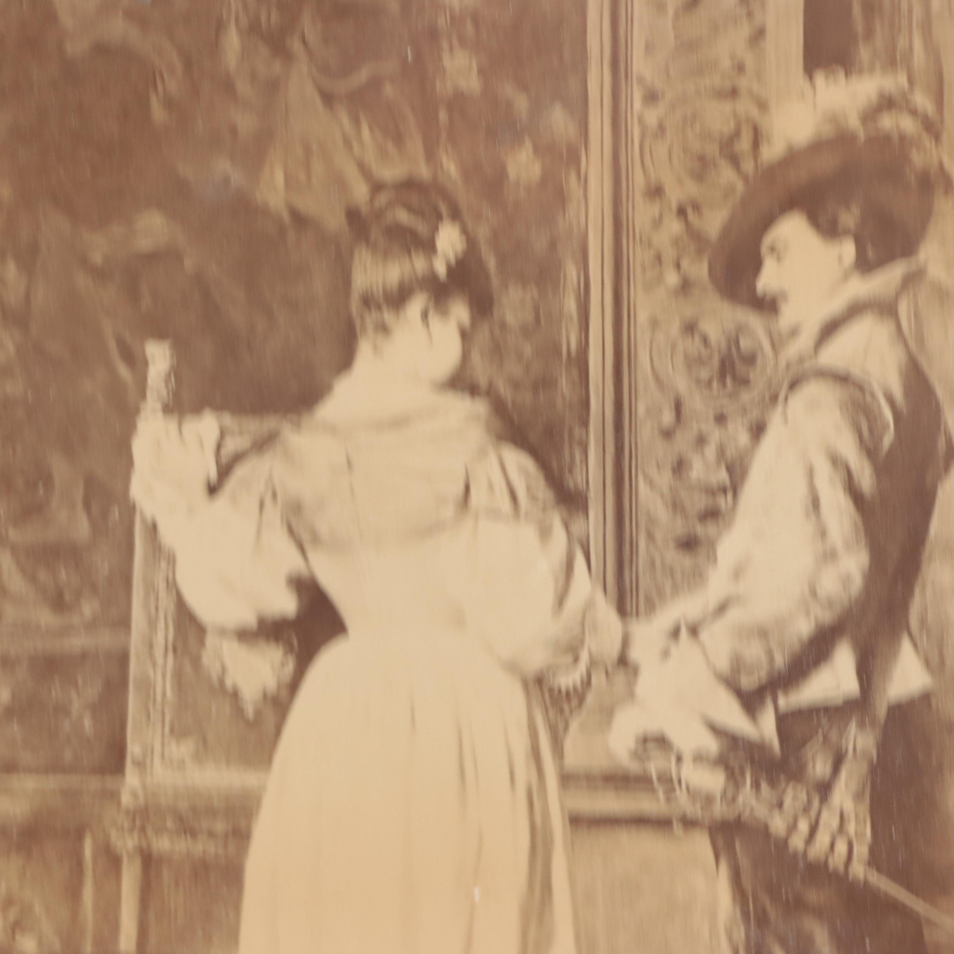 Albumen Silver Print of Woman and Cavalier