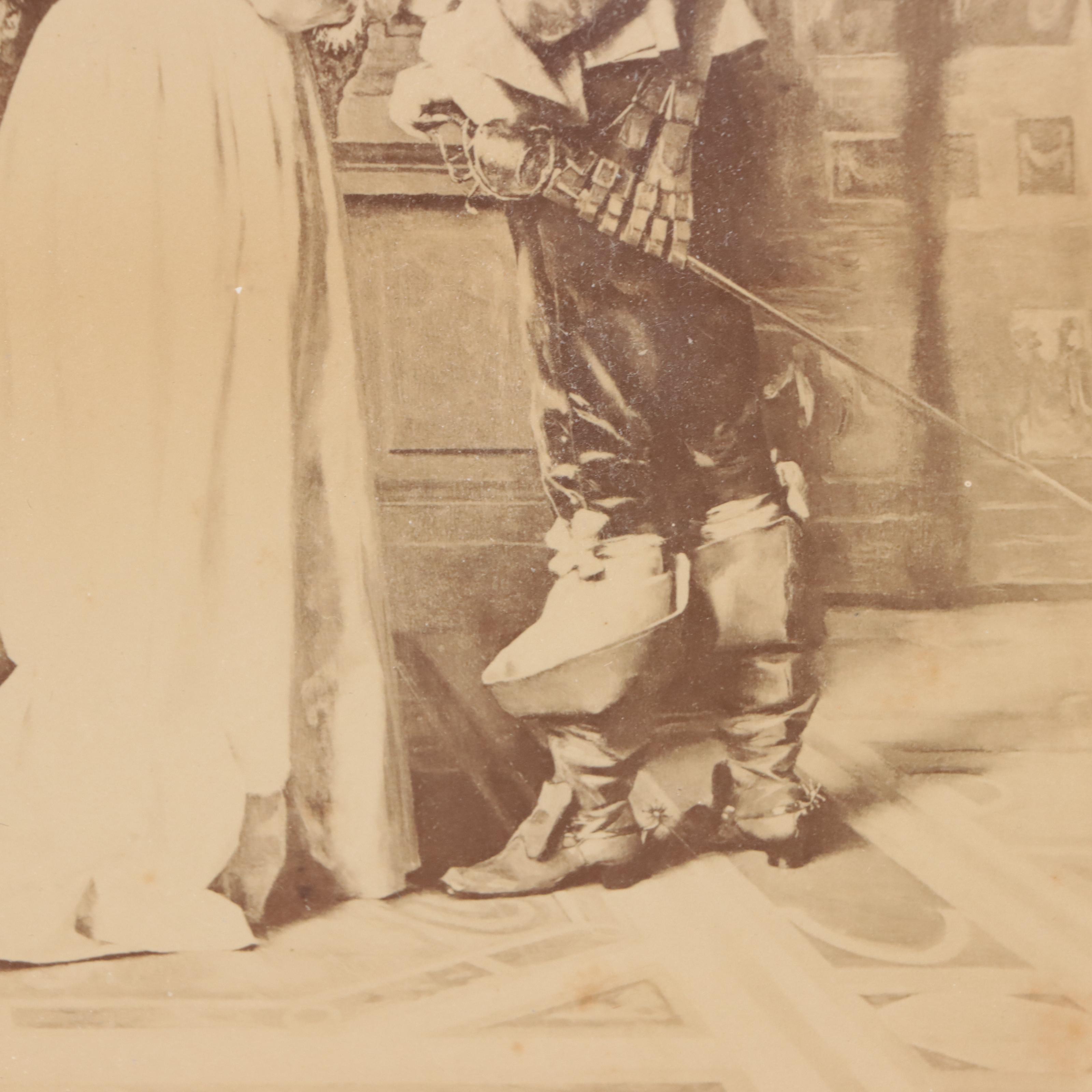 Albumen Silver Print of Woman and Cavalier