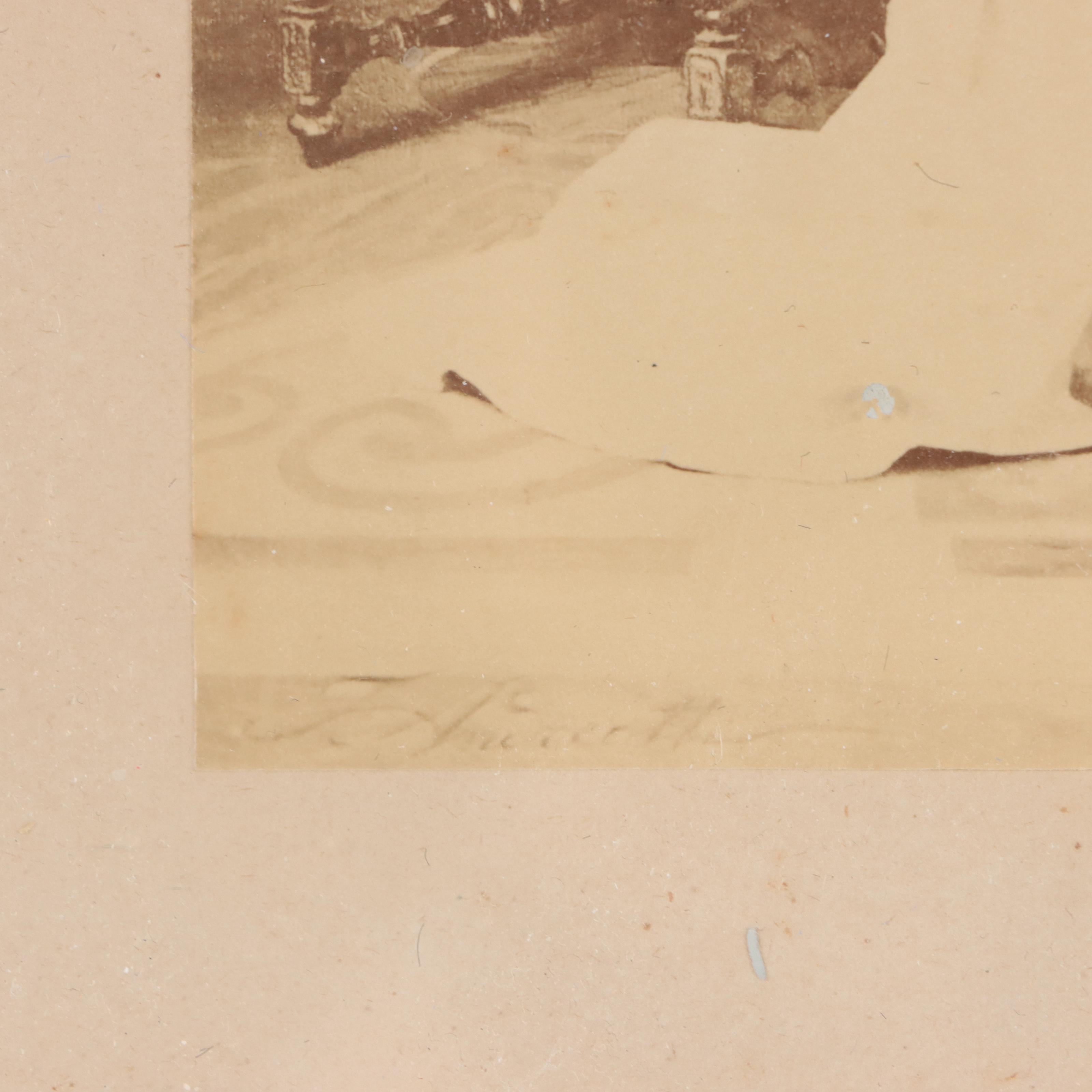 Albumen Silver Print of Woman and Cavalier