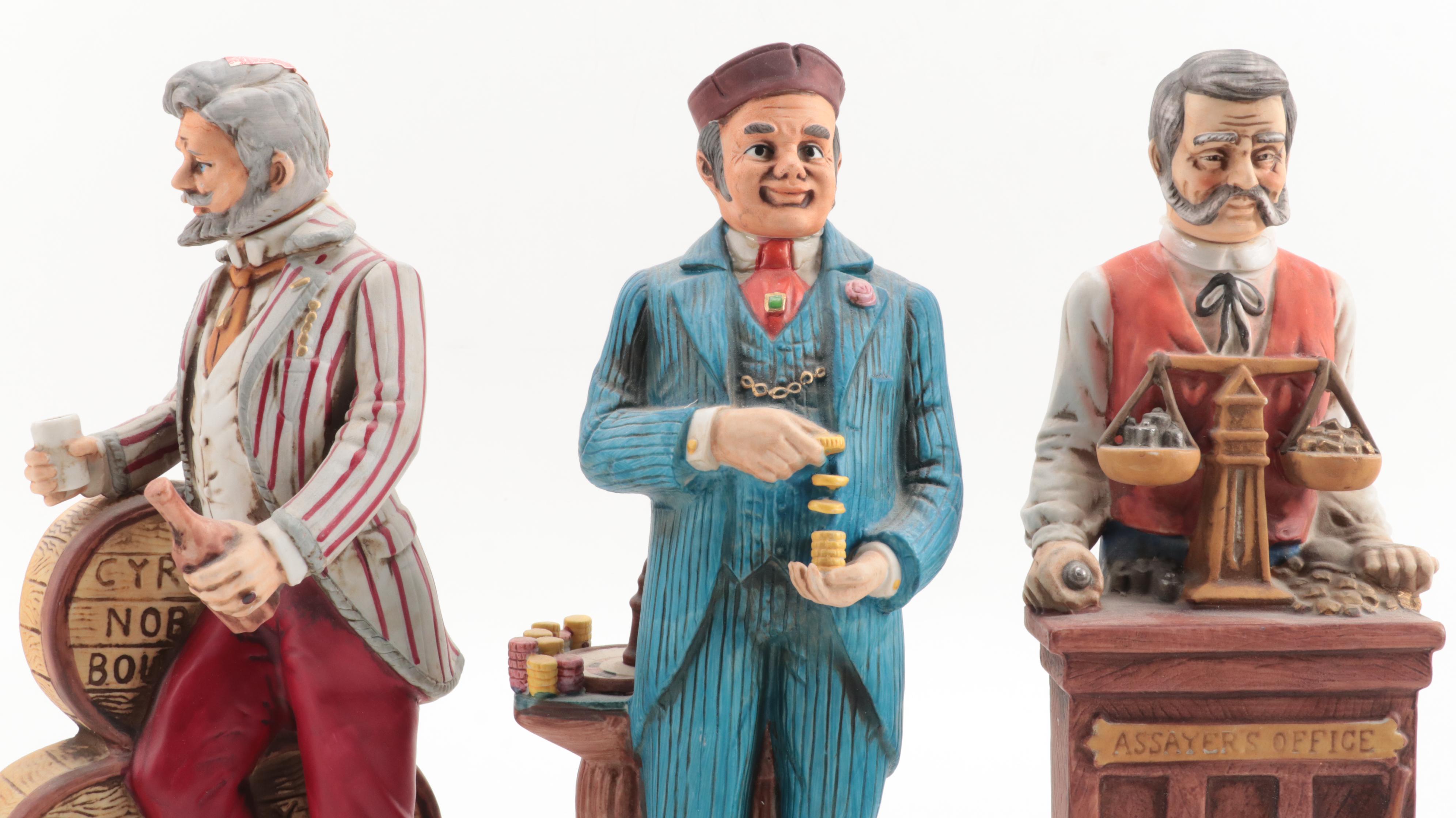 Haas Brothers Bisque Commemorative Figural Decanters