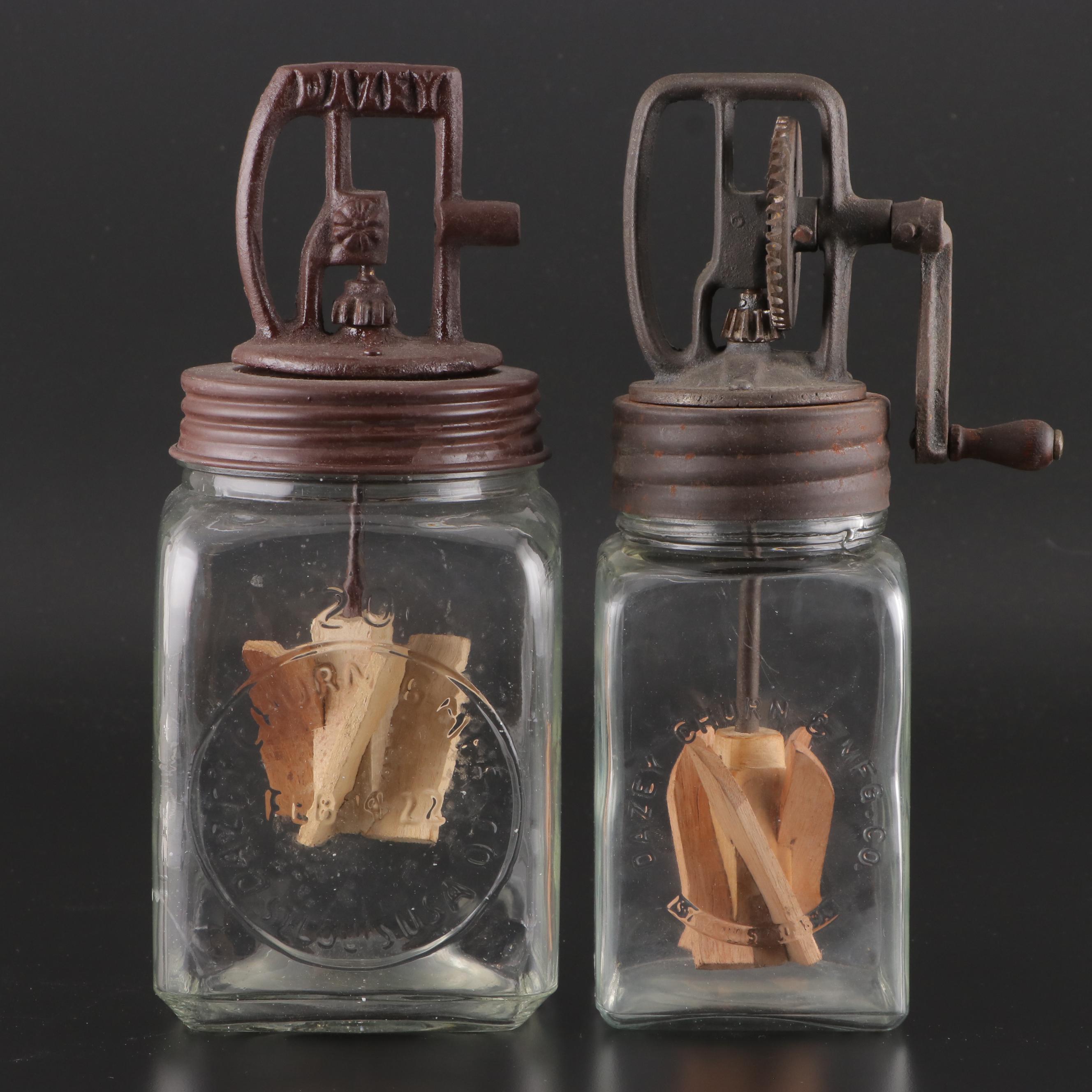 Dazey Churn Mfg. Hand Crank Butter Churns, 1920s