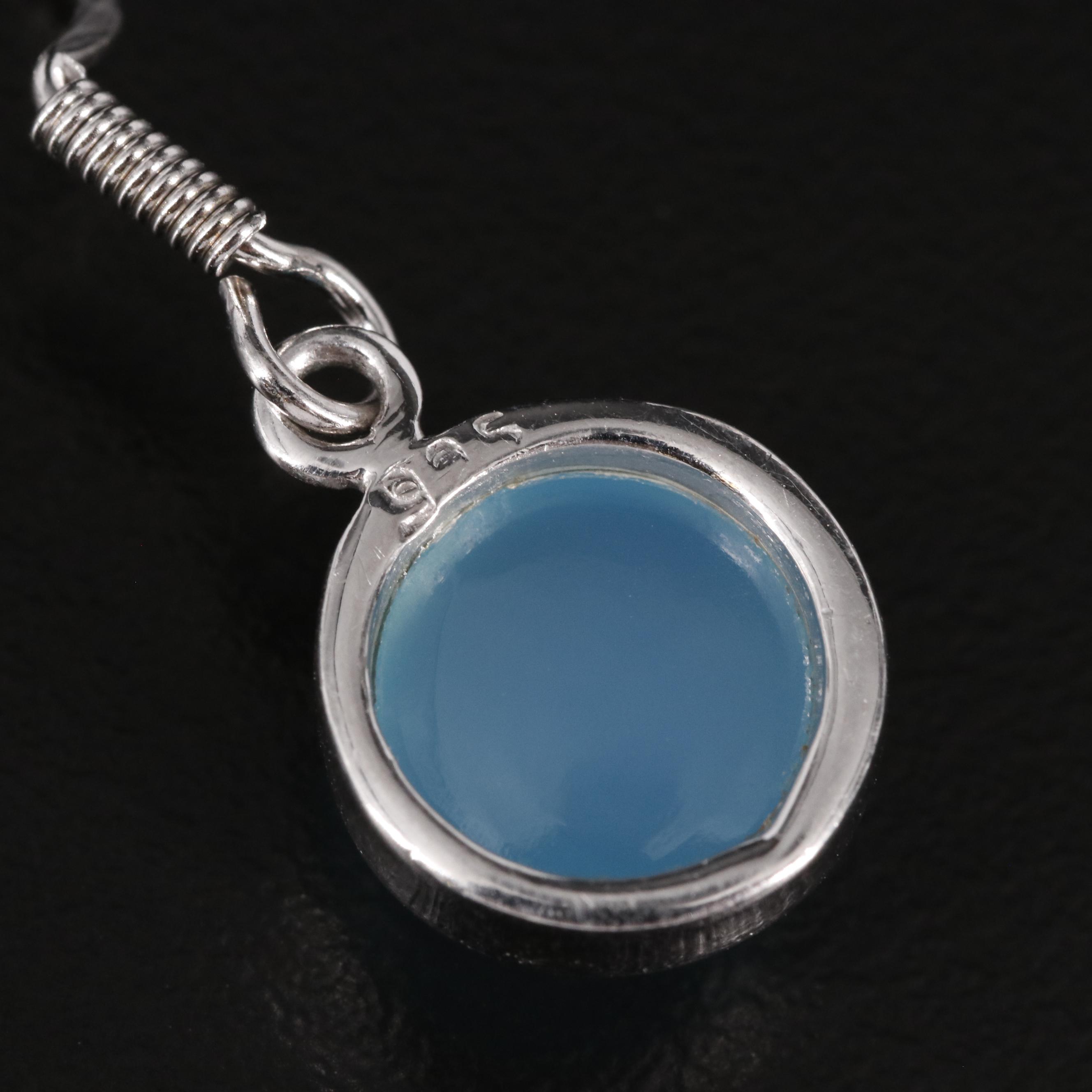 Sterling and Chalcedony Drop Earrings