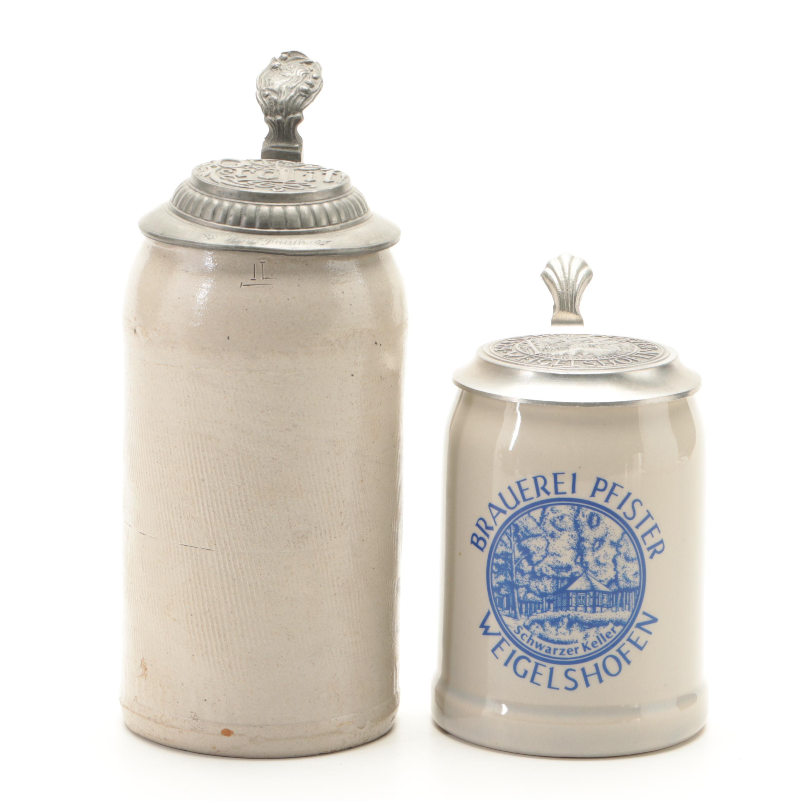 Reinhold Merkelbach 679 and Other German Stoneware Beer Steins