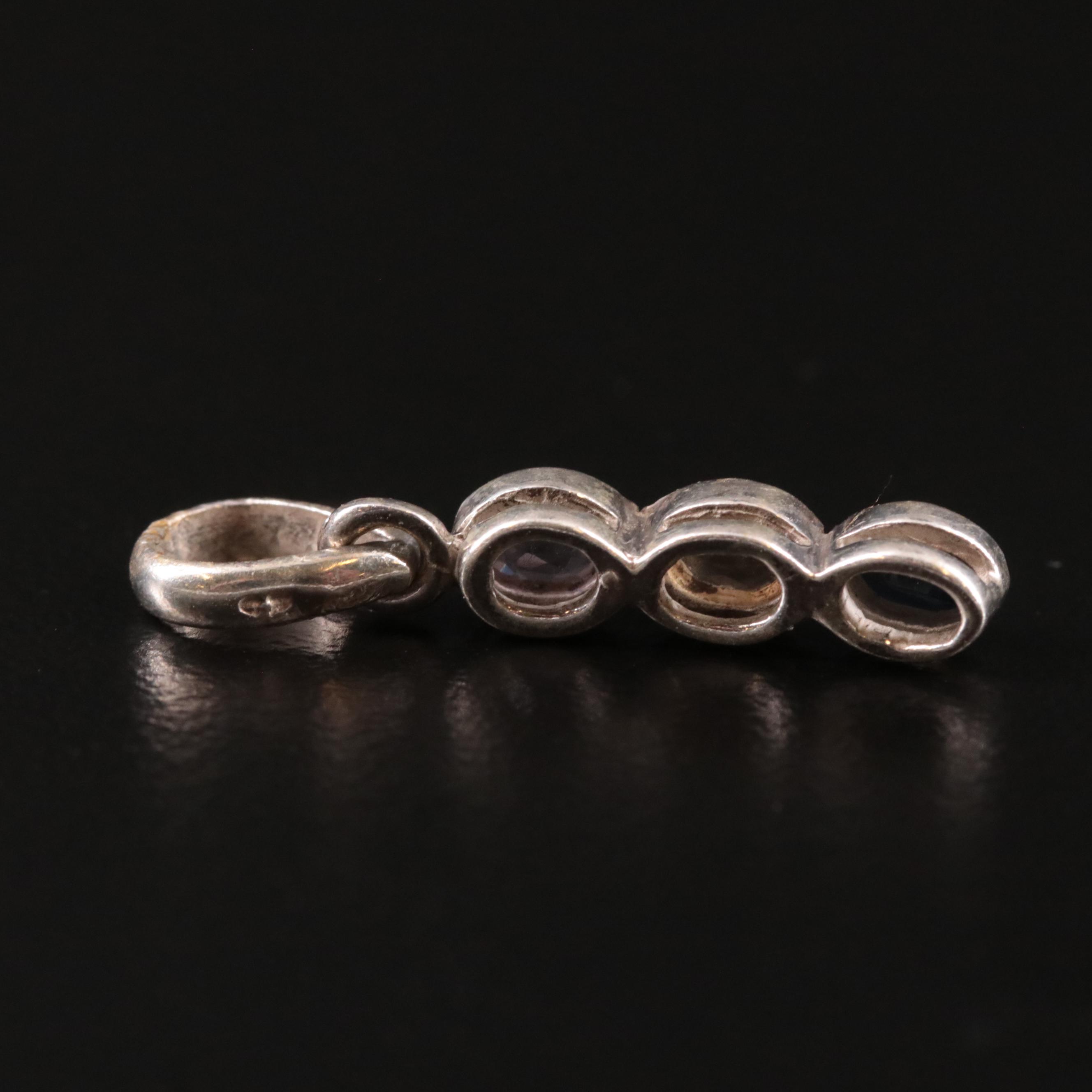 Sterling Amethyst, Citrine, and Spinel Pendant