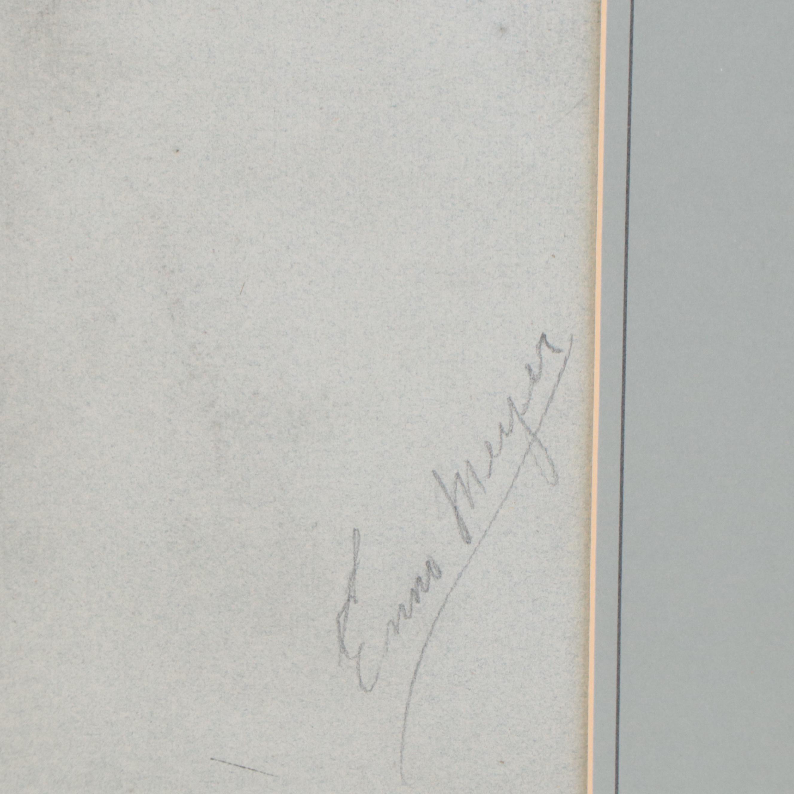 Enno Meyer Charcoal Drawing of Standing Male Nude, Circa 1940