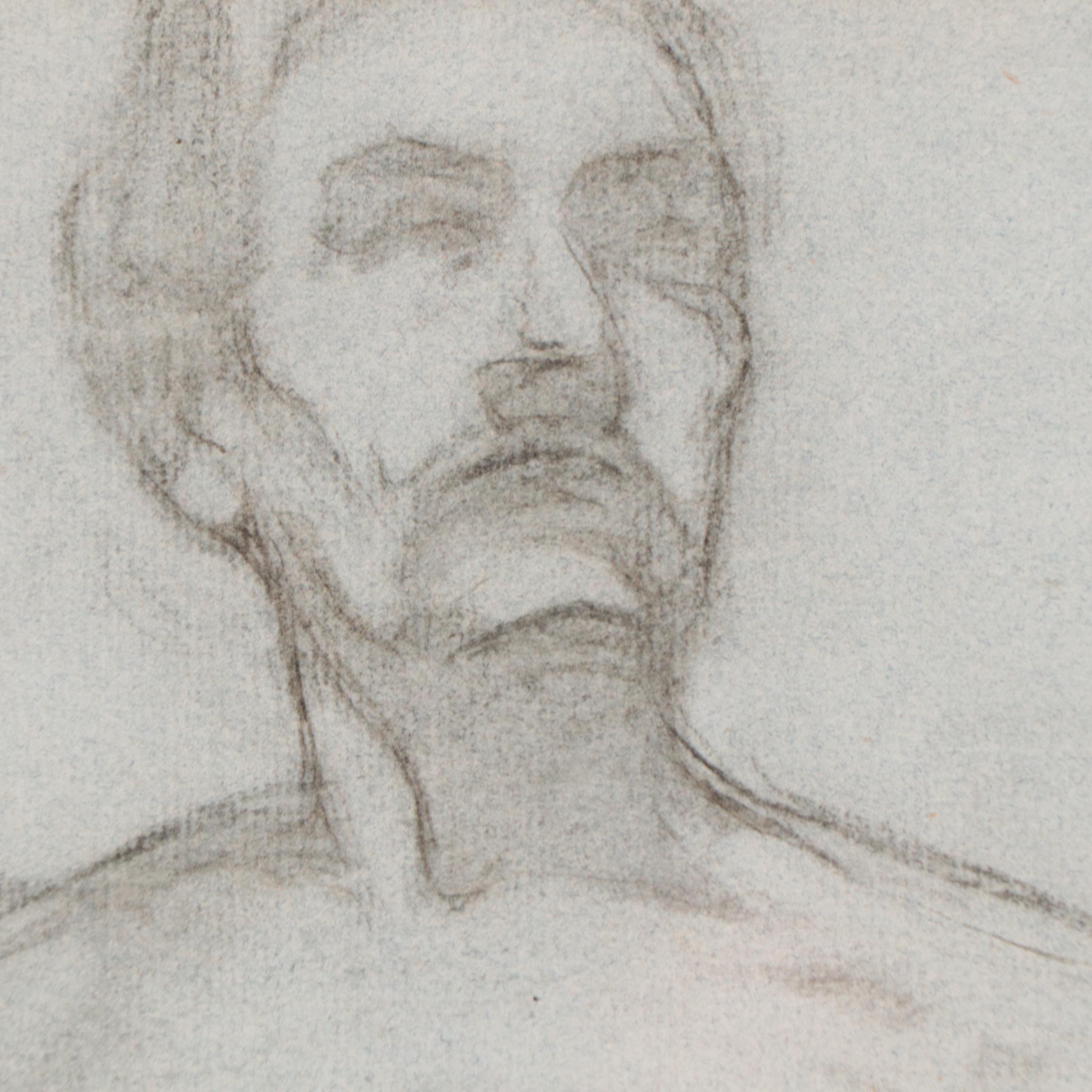 Enno Meyer Charcoal Drawing of Standing Male Nude, Circa 1940