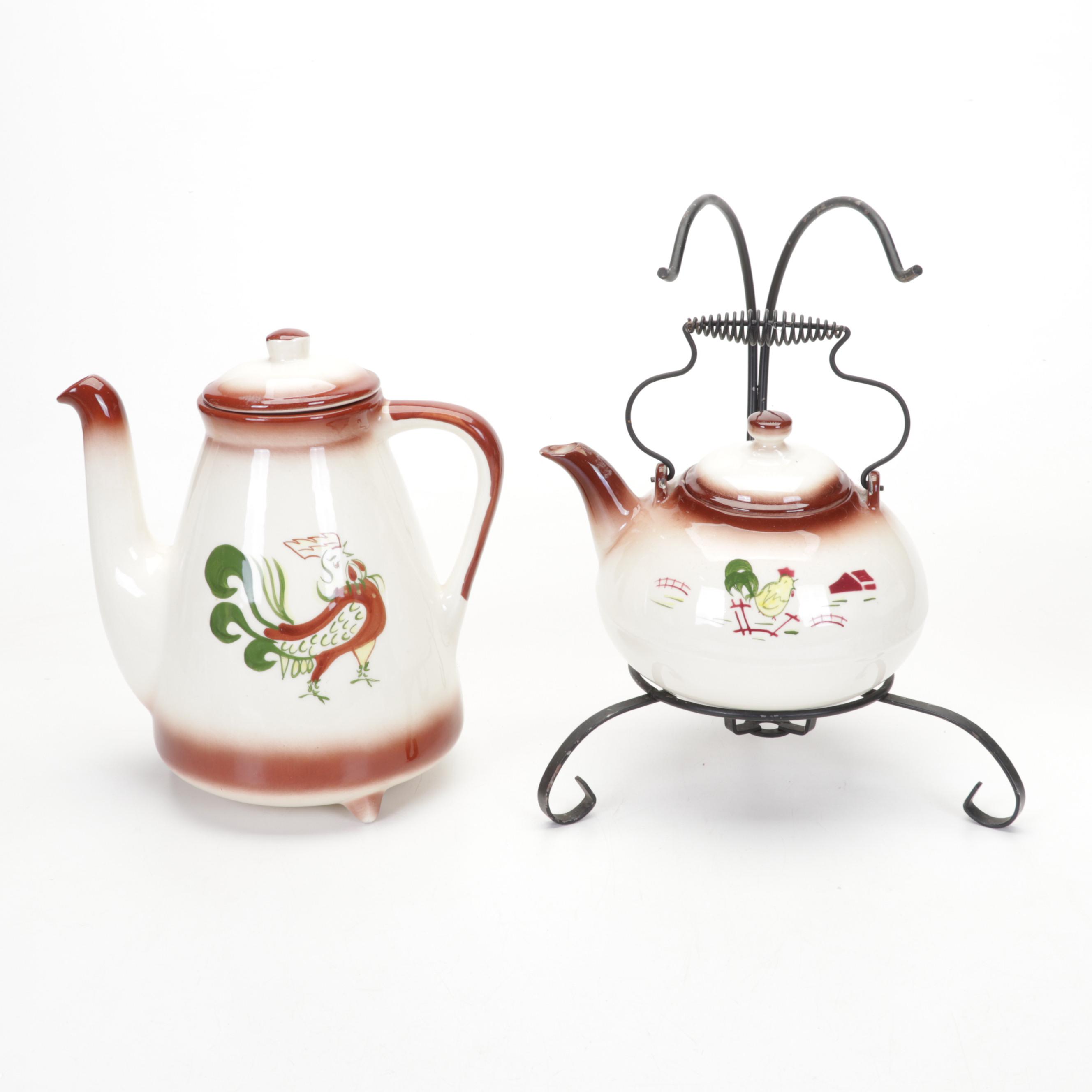 B.J. Brock Co. "Harvest" Tableware with Royal Copley and Norcrest Roosters