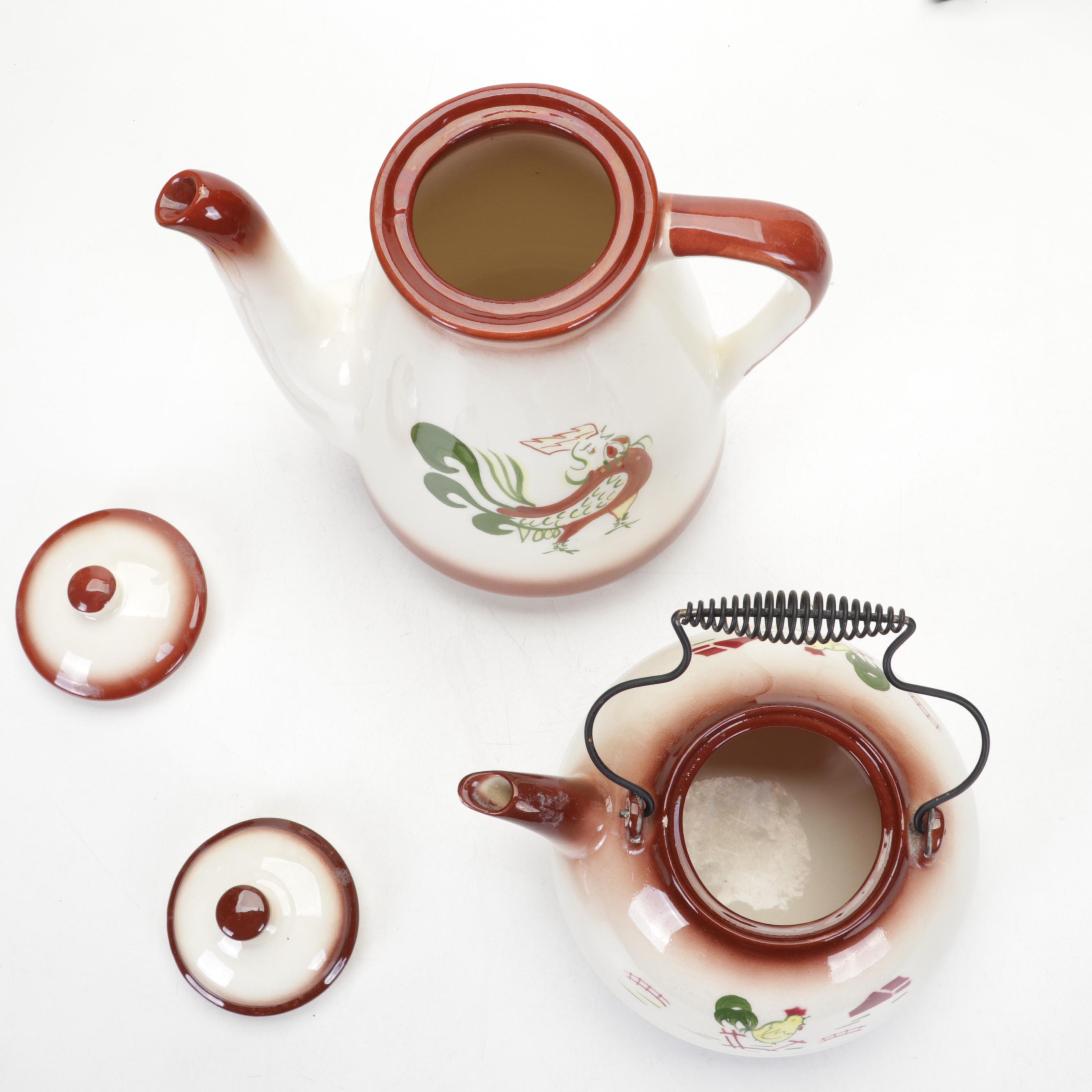 B.J. Brock Co. "Harvest" Tableware with Royal Copley and Norcrest Roosters