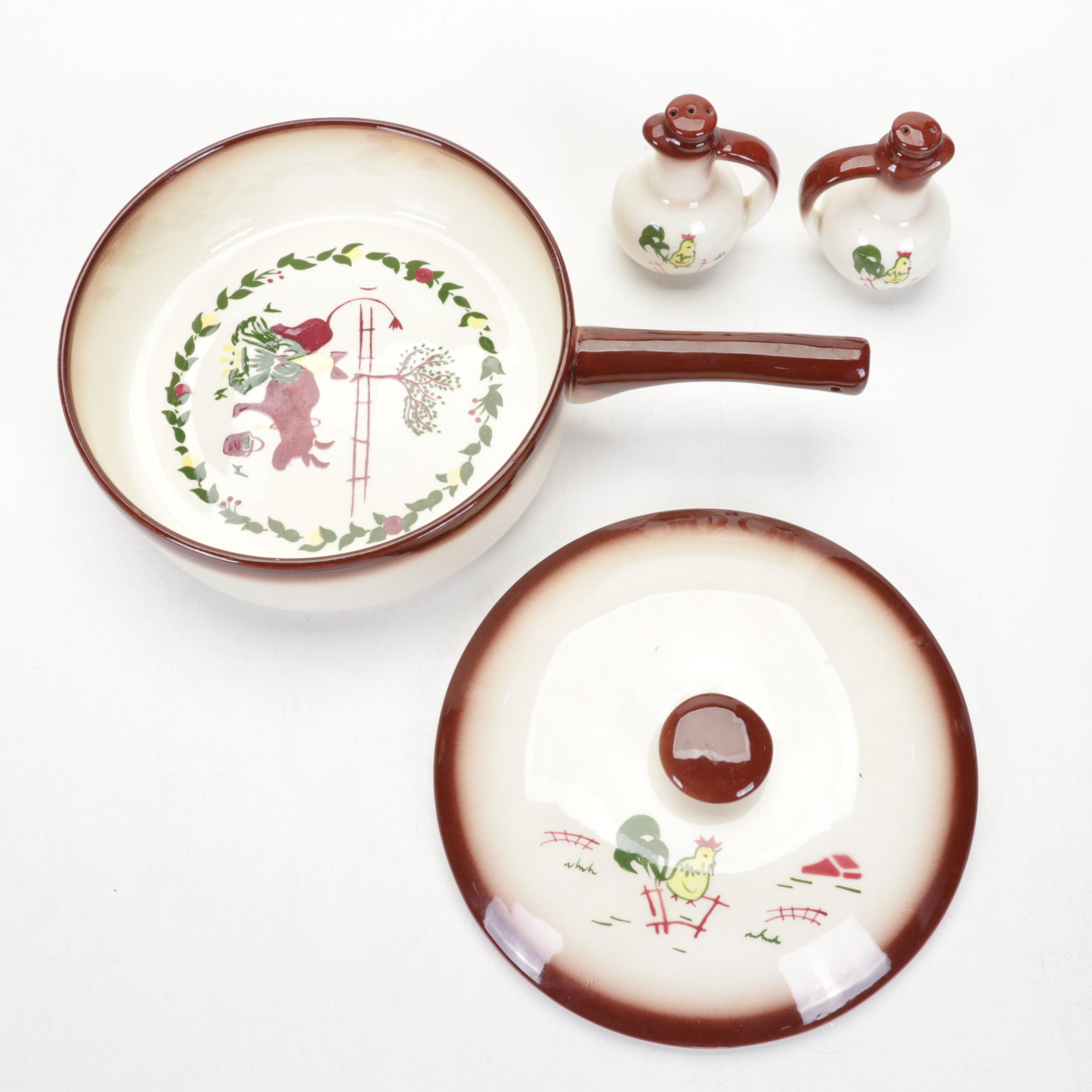 B.J. Brock Co. "Harvest" Tableware with Royal Copley and Norcrest Roosters