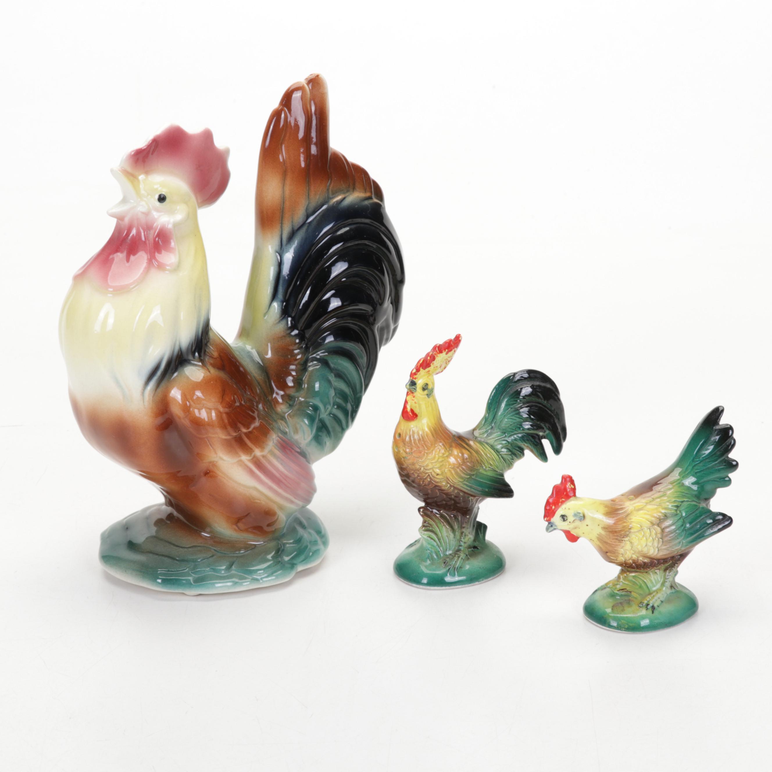 B.J. Brock Co. "Harvest" Tableware with Royal Copley and Norcrest Roosters