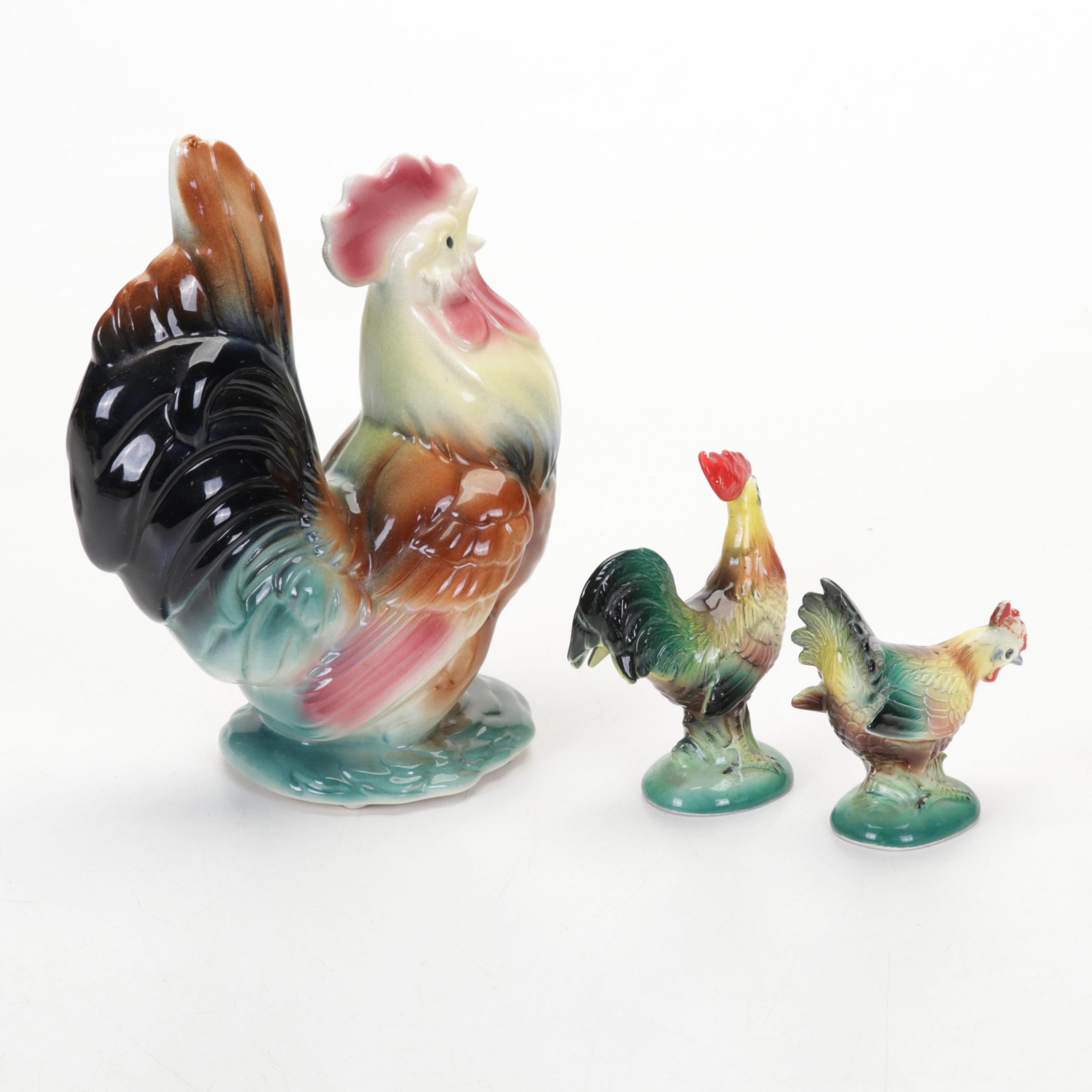 B.J. Brock Co. "Harvest" Tableware with Royal Copley and Norcrest Roosters