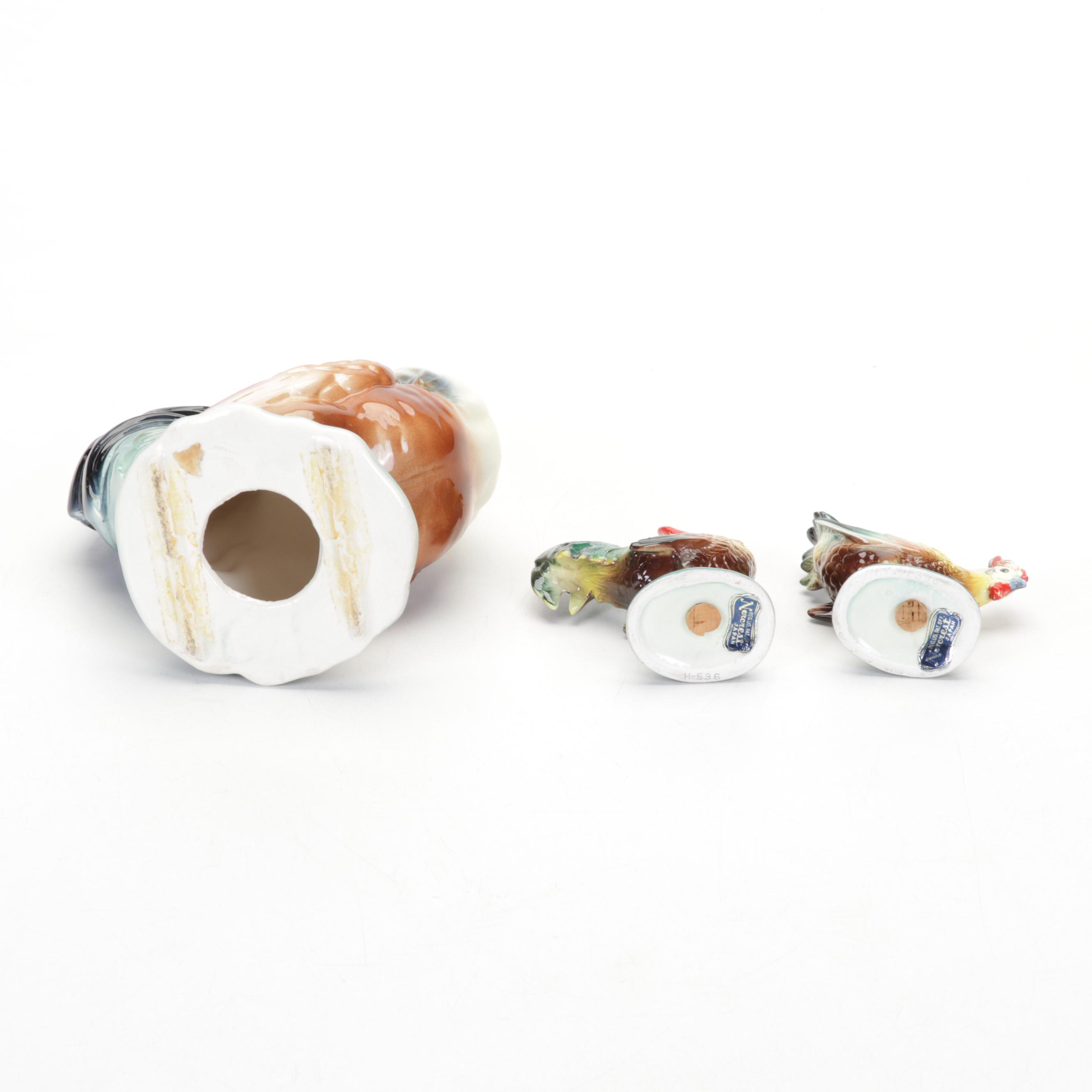 B.J. Brock Co. "Harvest" Tableware with Royal Copley and Norcrest Roosters