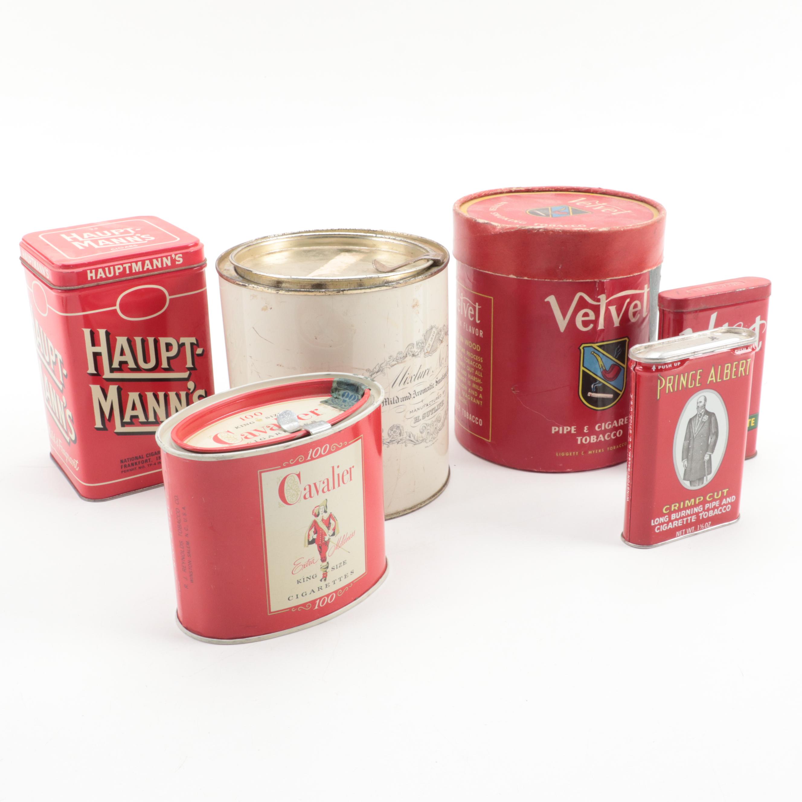 Velvet, H. Sutlife, Prince Albert with Other Tobacco Tins and Table Lighters
