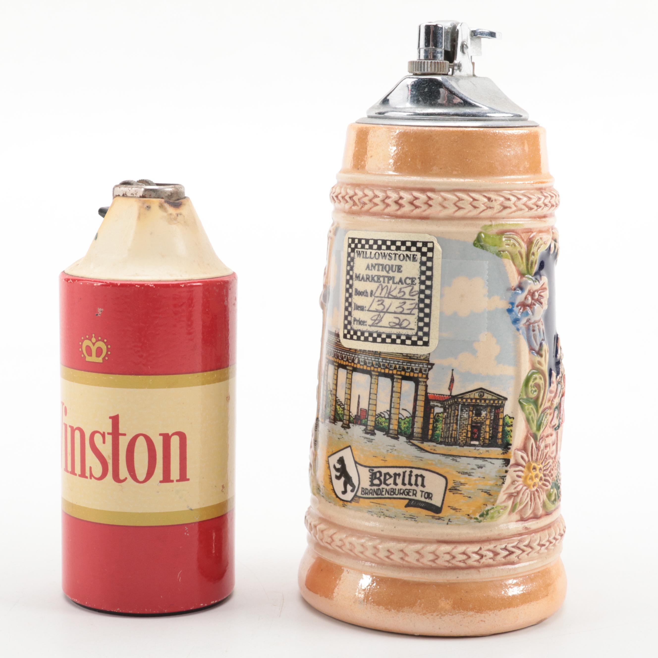 Velvet, H. Sutlife, Prince Albert with Other Tobacco Tins and Table Lighters