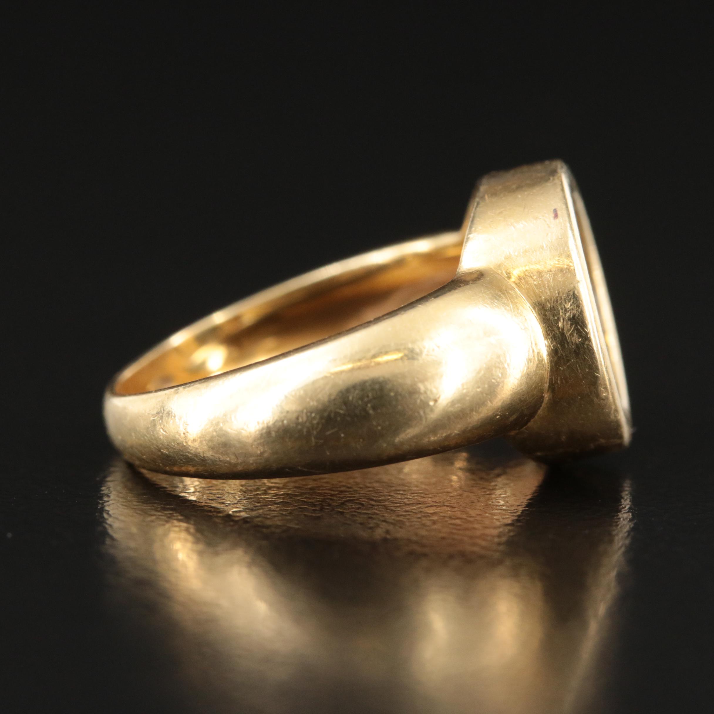 Italian 18K Ancient Roman Imperial Bronze Coin Ring