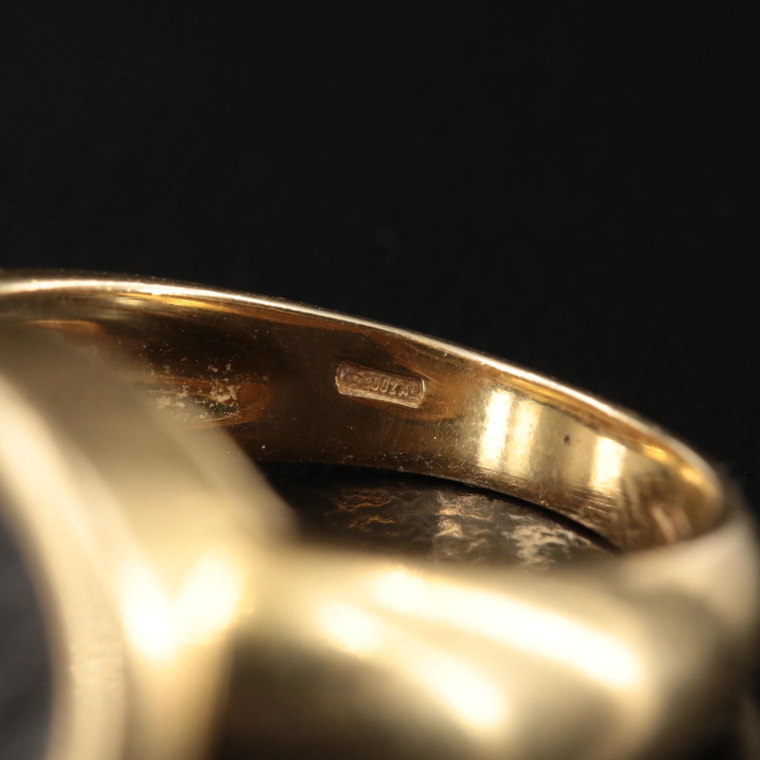 Italian 18K Ancient Roman Imperial Bronze Coin Ring