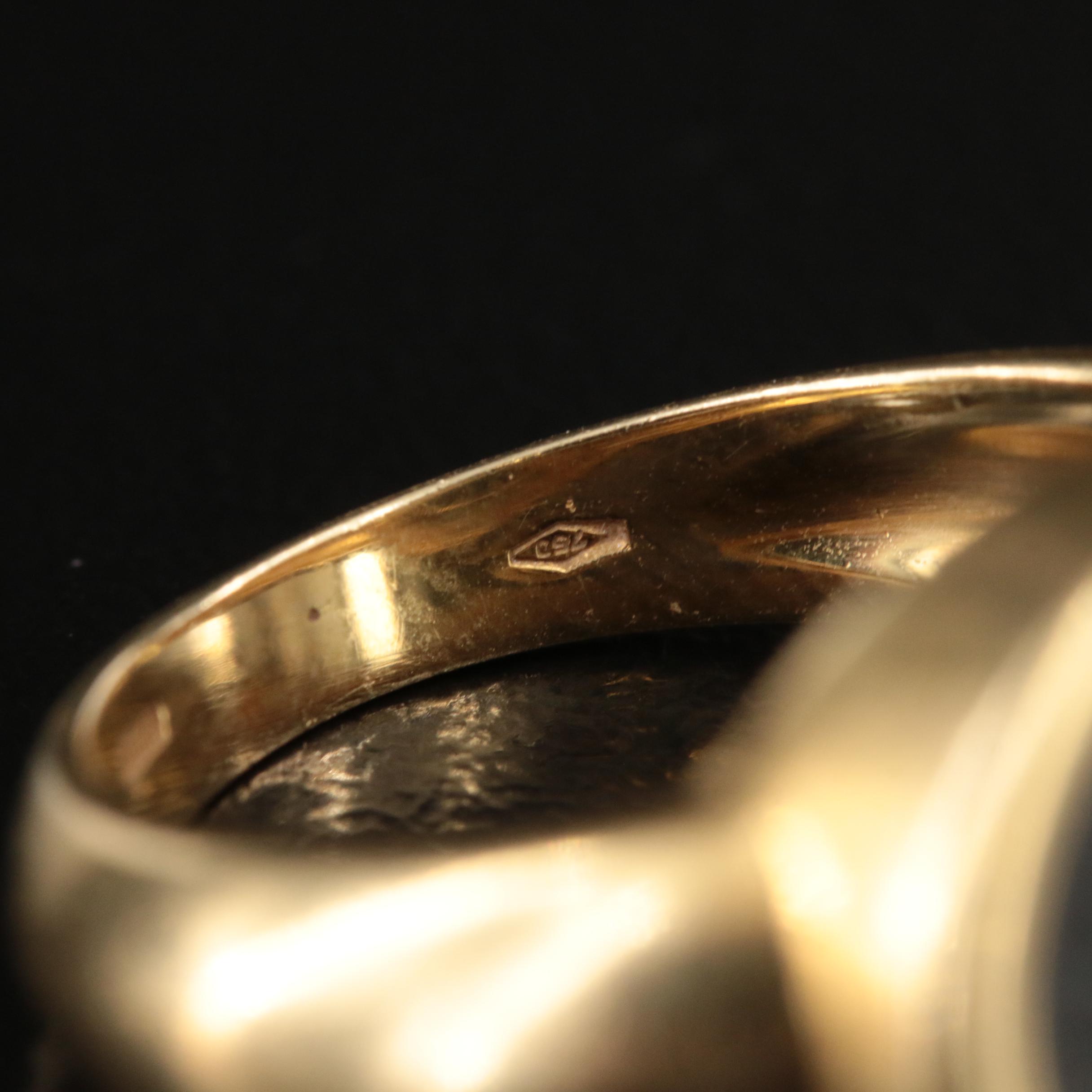 Italian 18K Ancient Roman Imperial Bronze Coin Ring