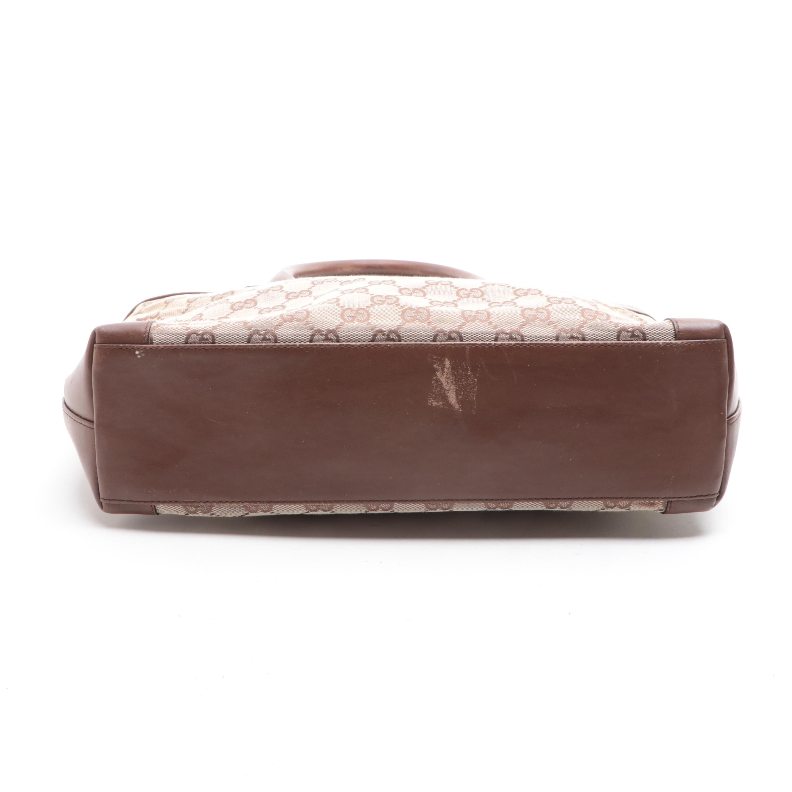 Gucci GG Canvas and Leather Tote Bag