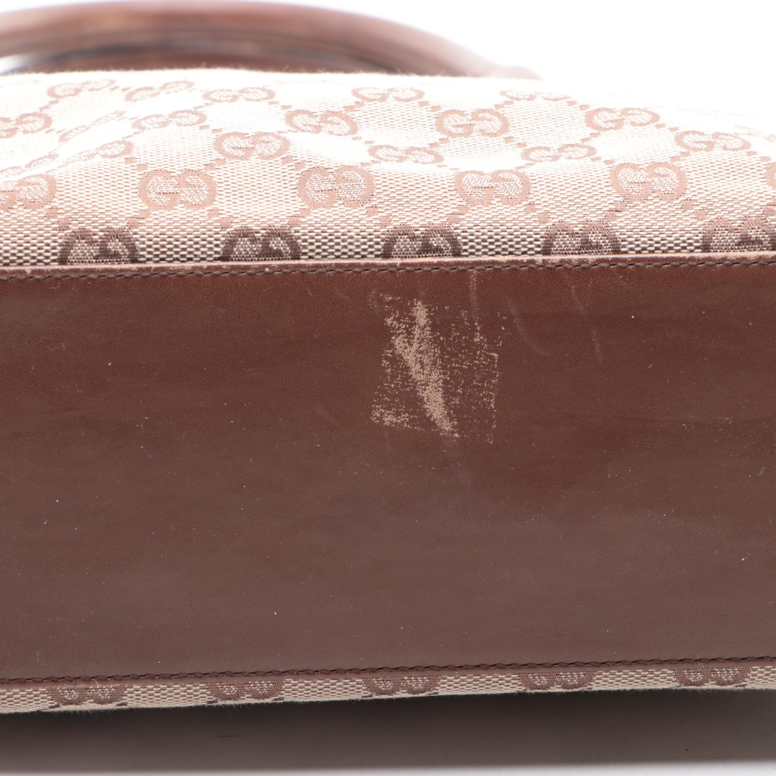 Gucci GG Canvas and Leather Tote Bag