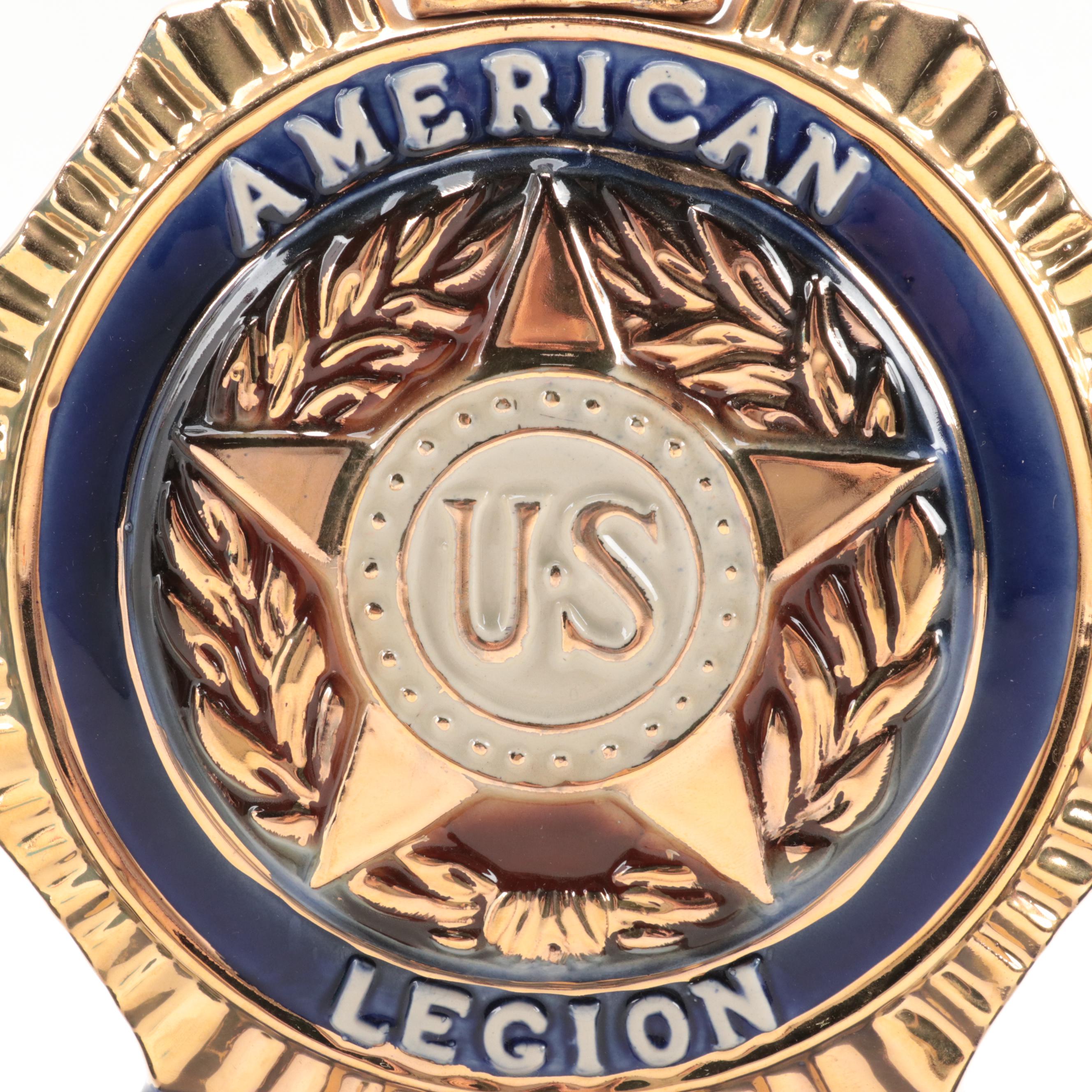 Heritage China Ezra Brooks American Legion and Other Porcelain Decanters