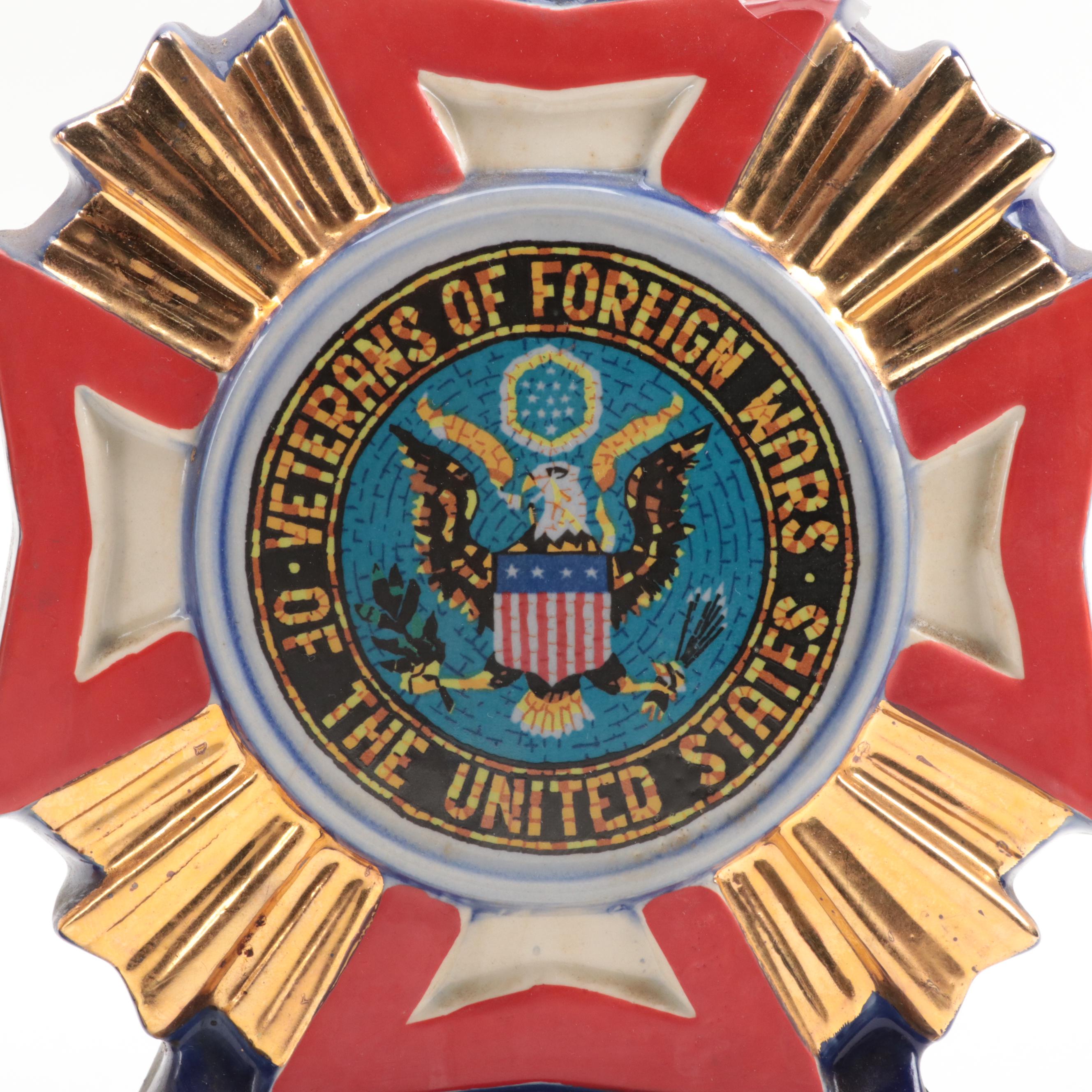 Heritage China Ezra Brooks American Legion and Other Porcelain Decanters