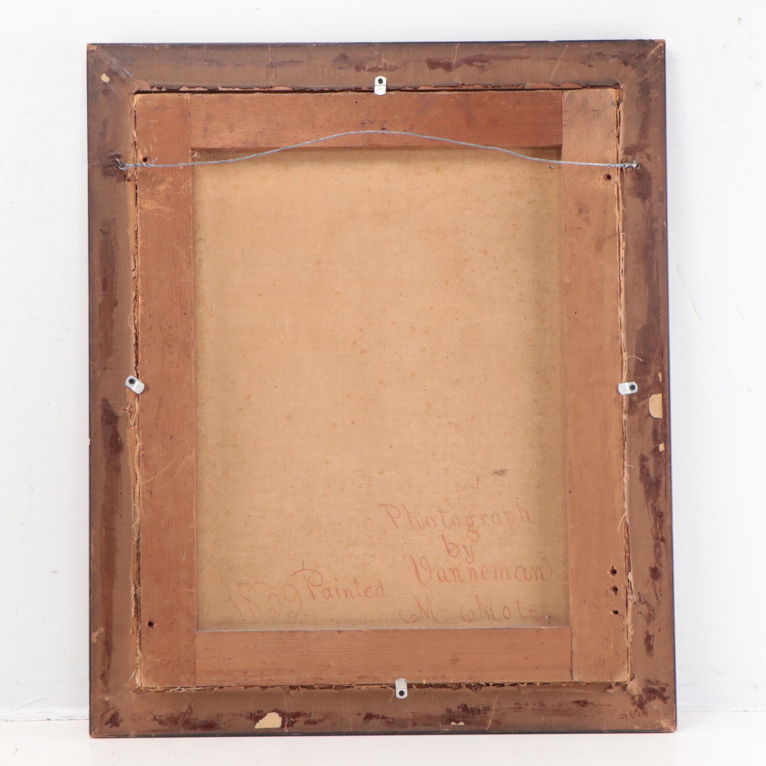 Austro-Hungarian School Portrait Oil Painting of a Lady, 1859