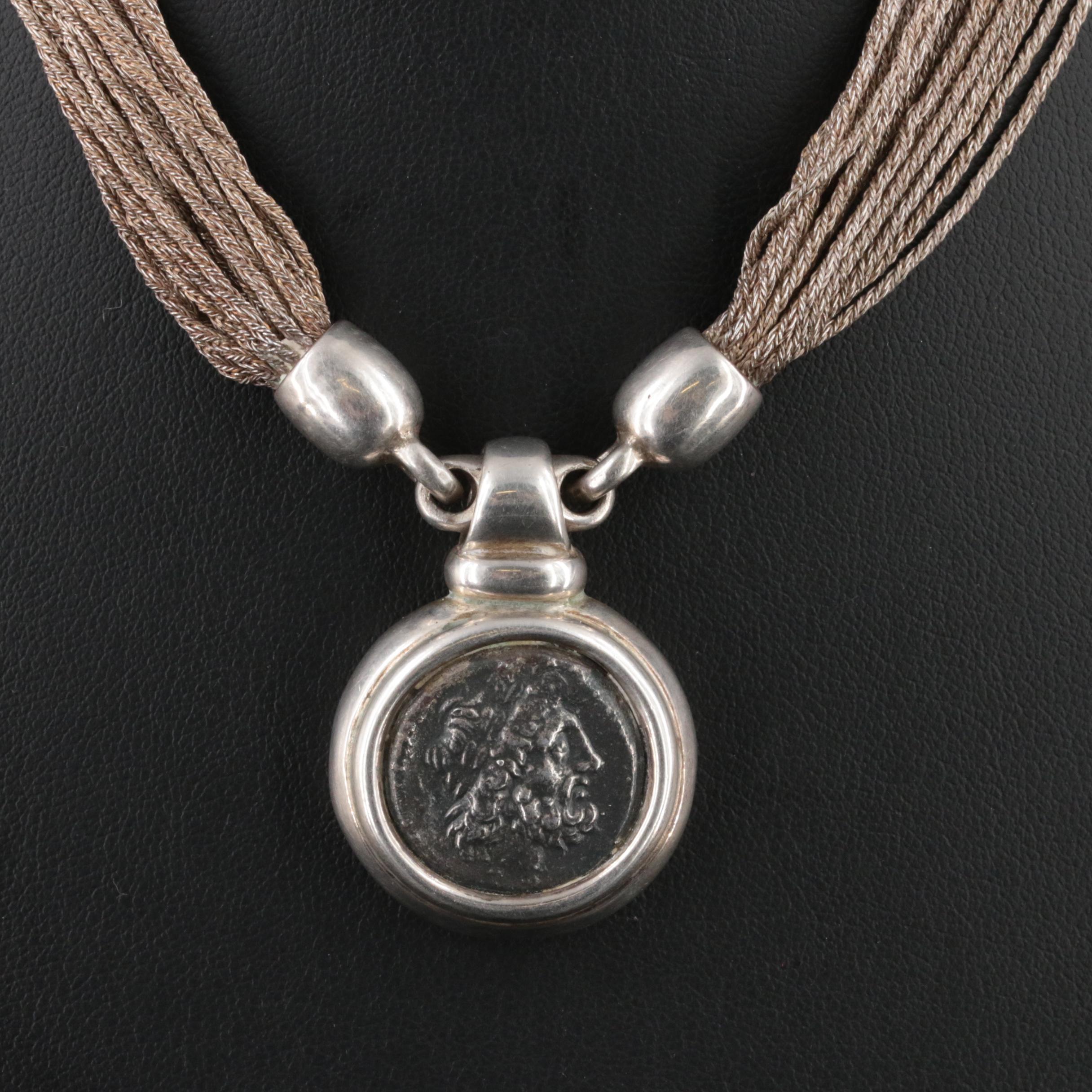 Sterling Reproduction Ancient Greek Tetradrachm Coin Torsade