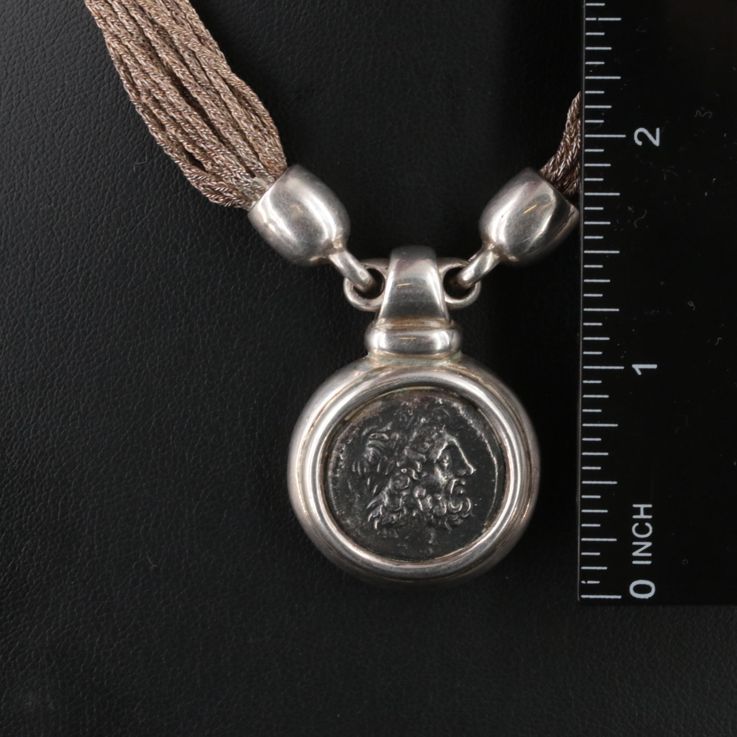 Sterling Reproduction Ancient Greek Tetradrachm Coin Torsade