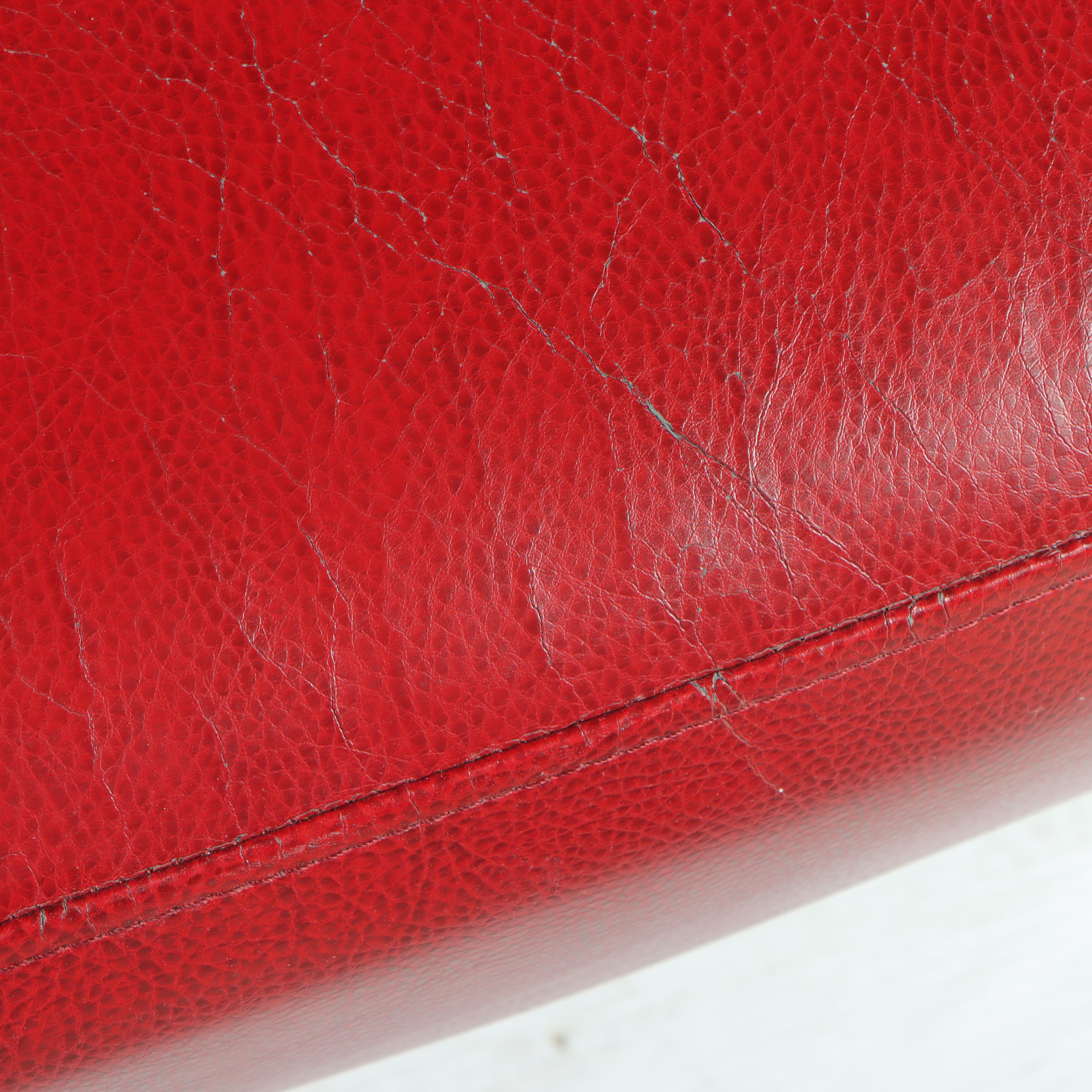 Pair of Bonded Leather and Buttoned-Down Slipper Chairs with Nailheads