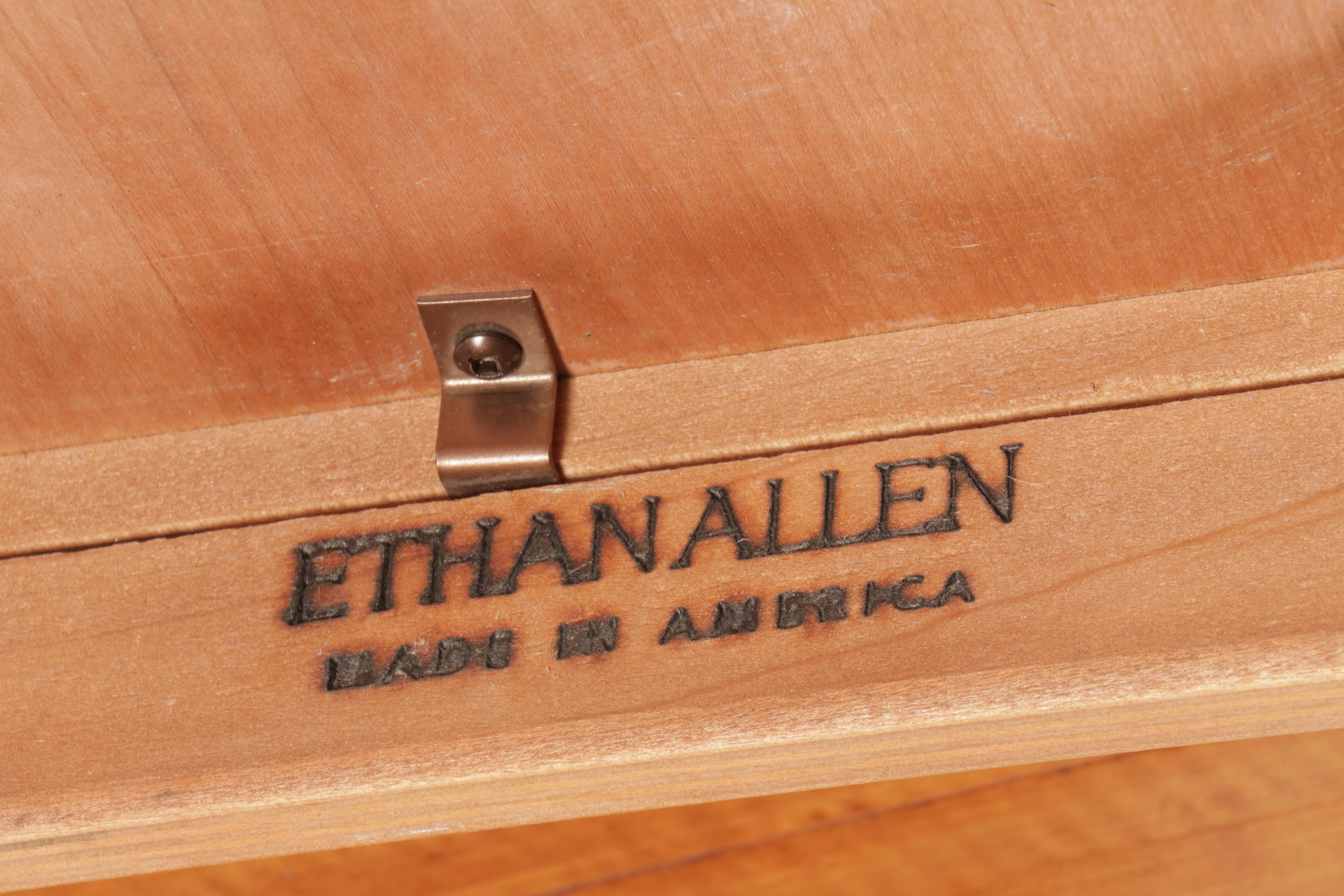 Ethan Allen "Legacy" Maple and Iron Round Dining Table