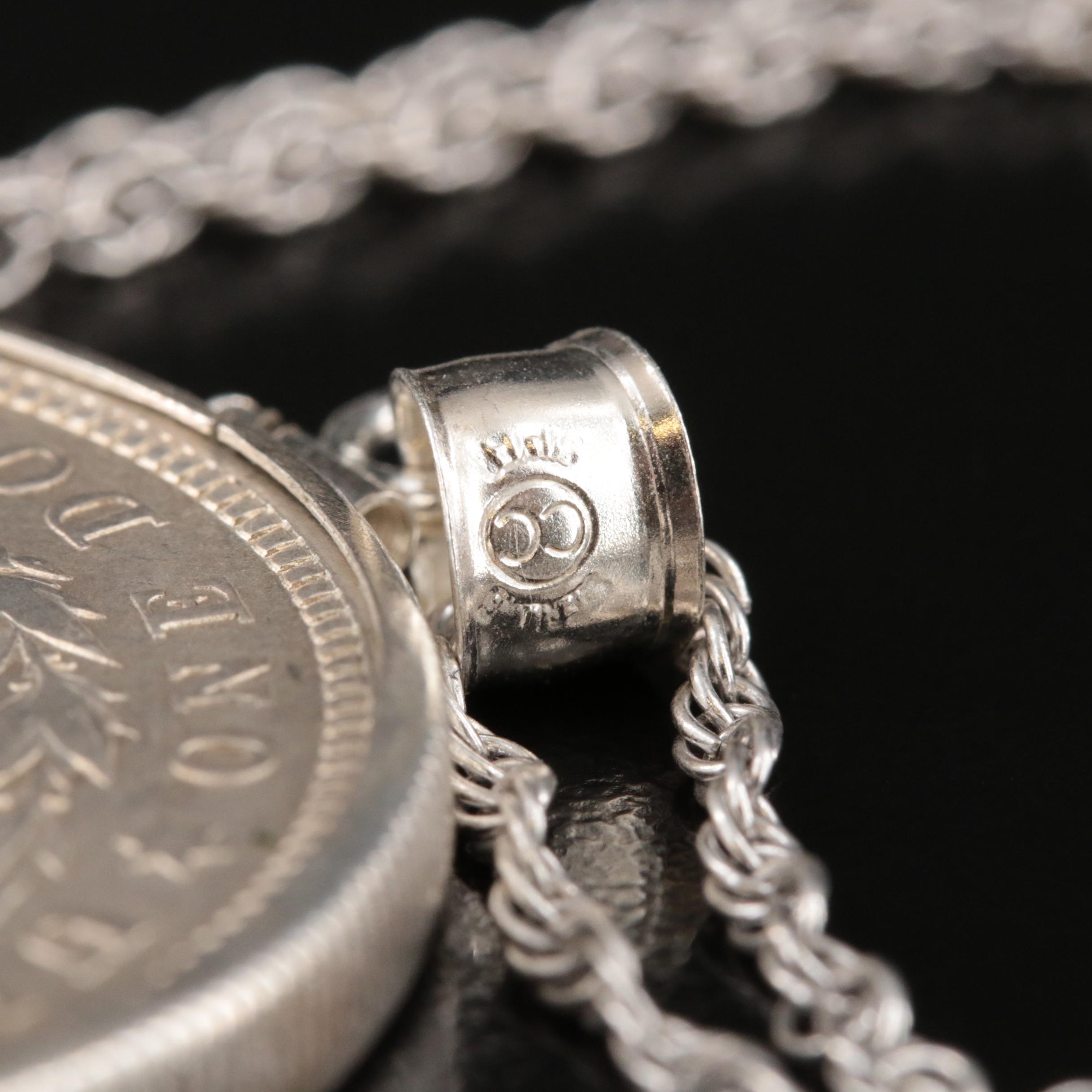 Sterling Necklace with 1921 Morgan Silver Dollar