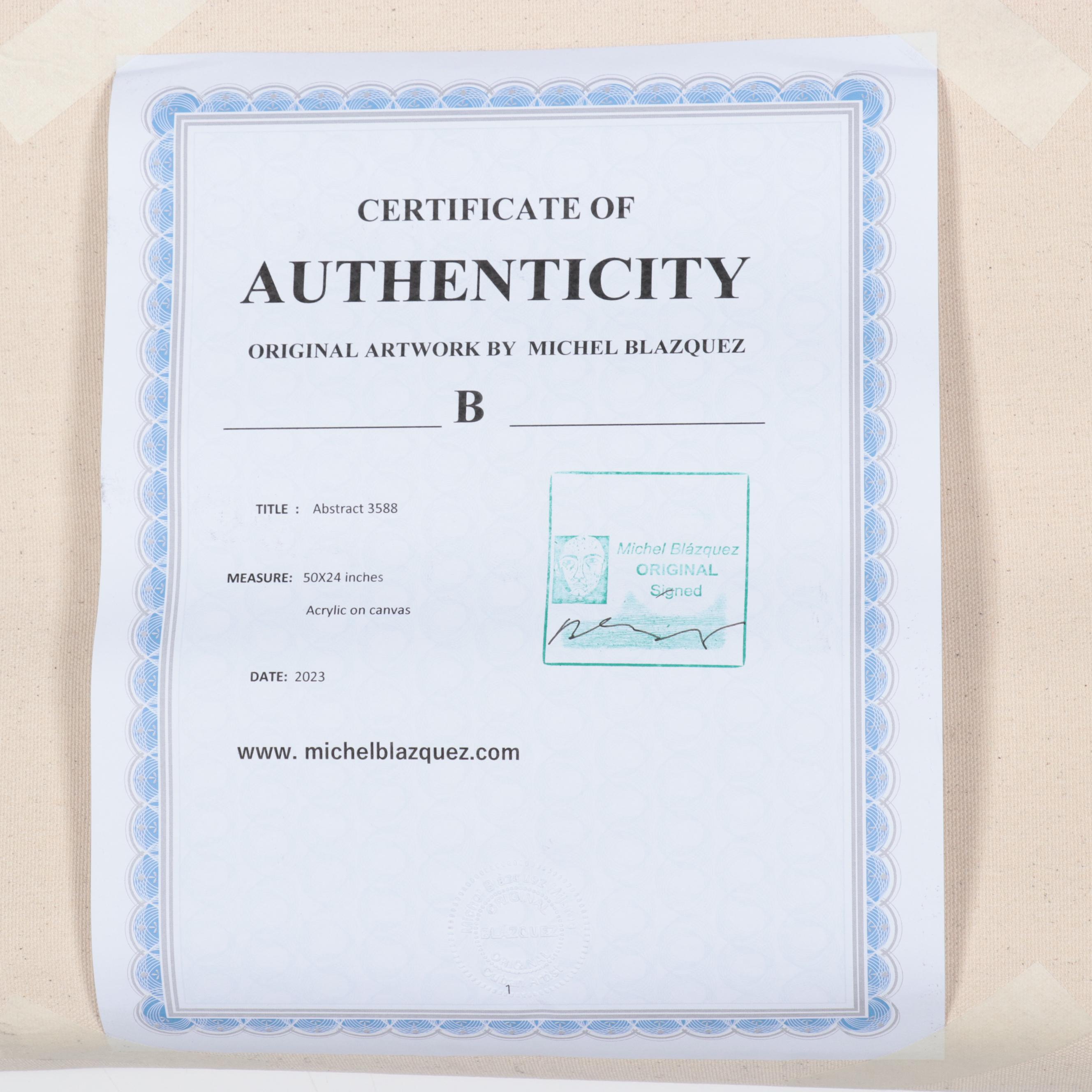 Michel Blázquez Acrylic Painting "Abstract 3588," 2023