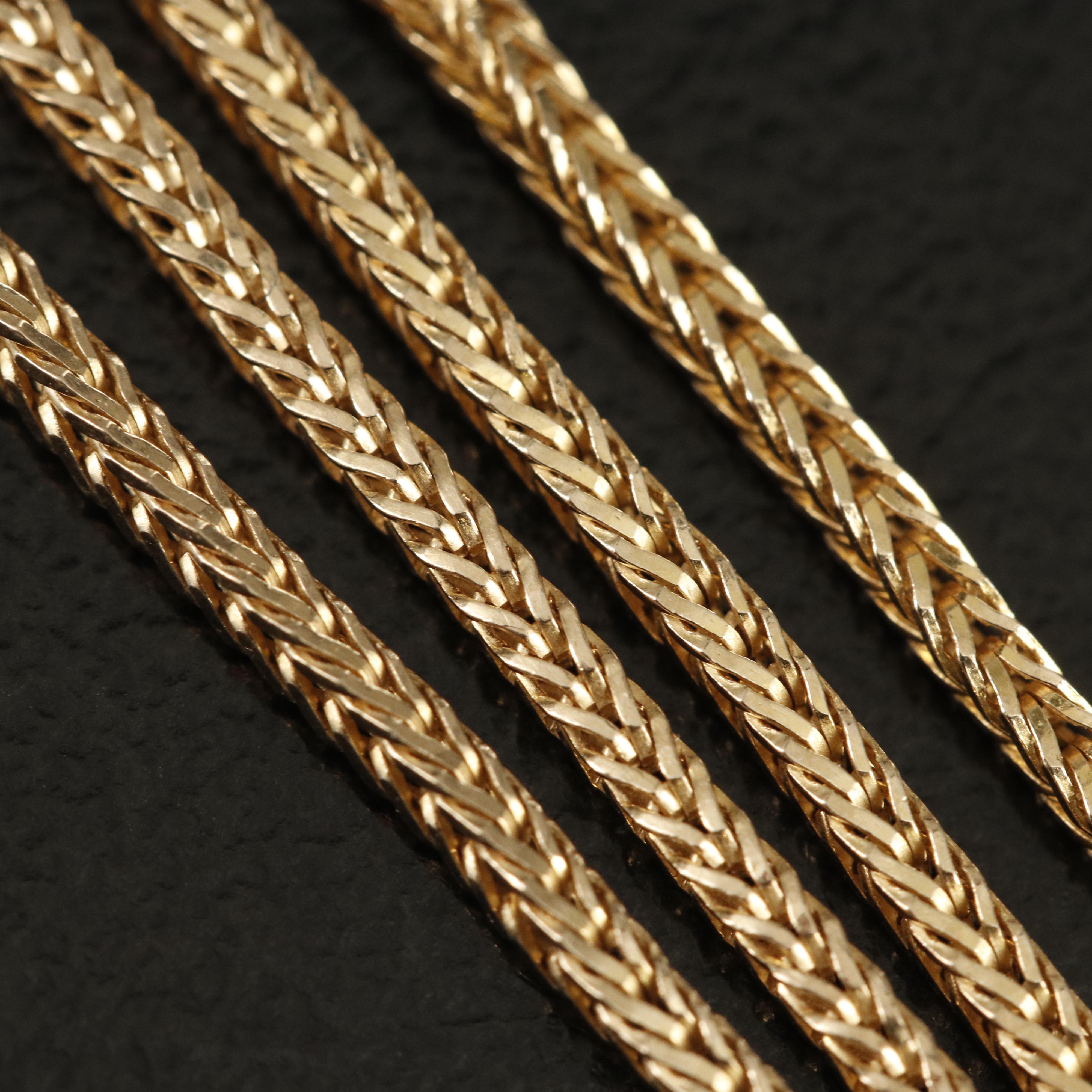 Credit Suisse Gold Bar Pendant on 14K Foxtail Necklace