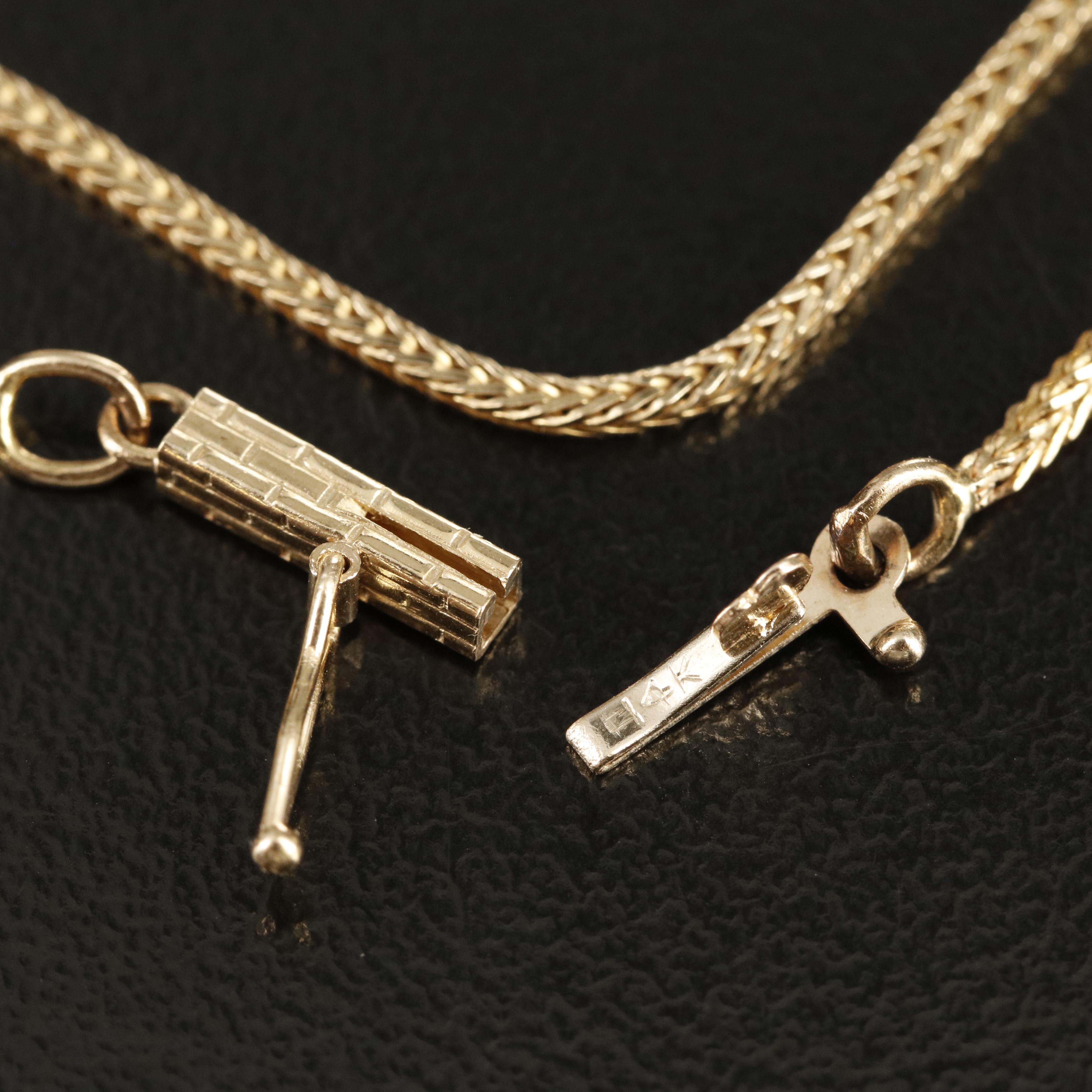 Credit Suisse Gold Bar Pendant on 14K Foxtail Necklace