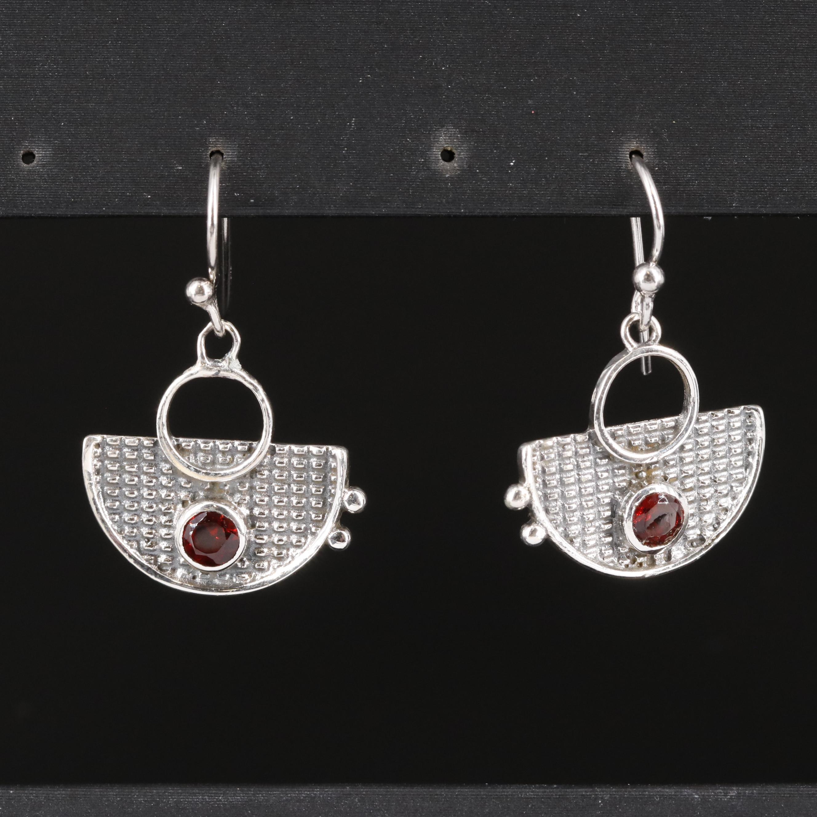 Sterling Garnet Earrings