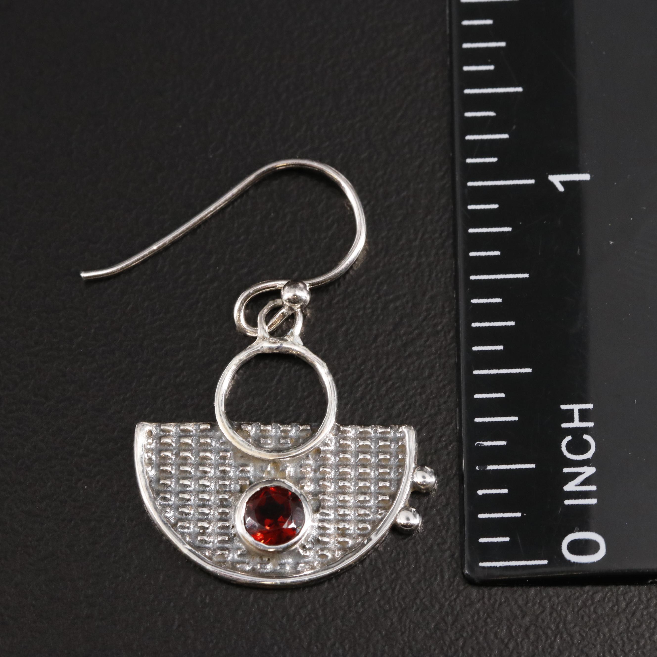 Sterling Garnet Earrings