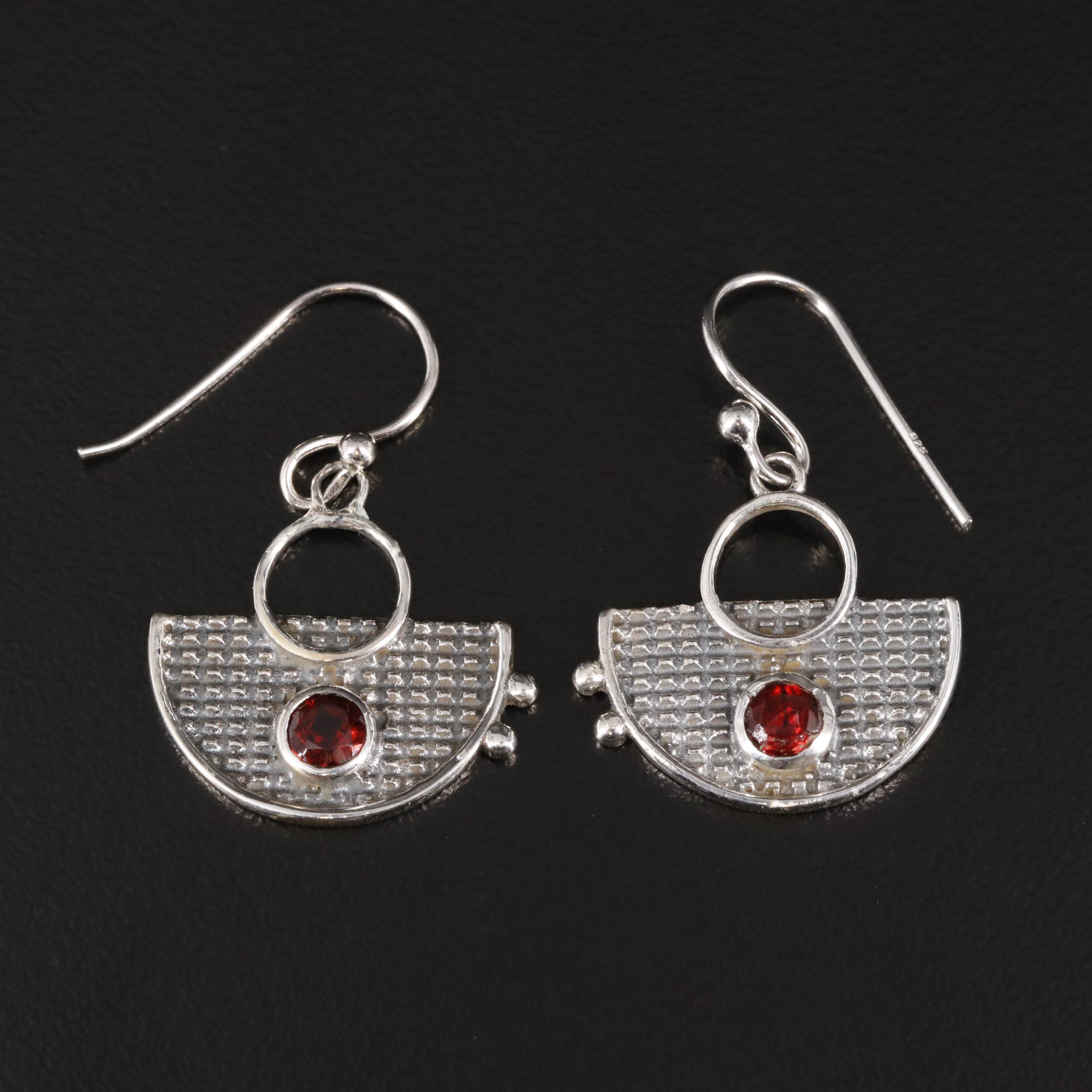 Sterling Garnet Earrings