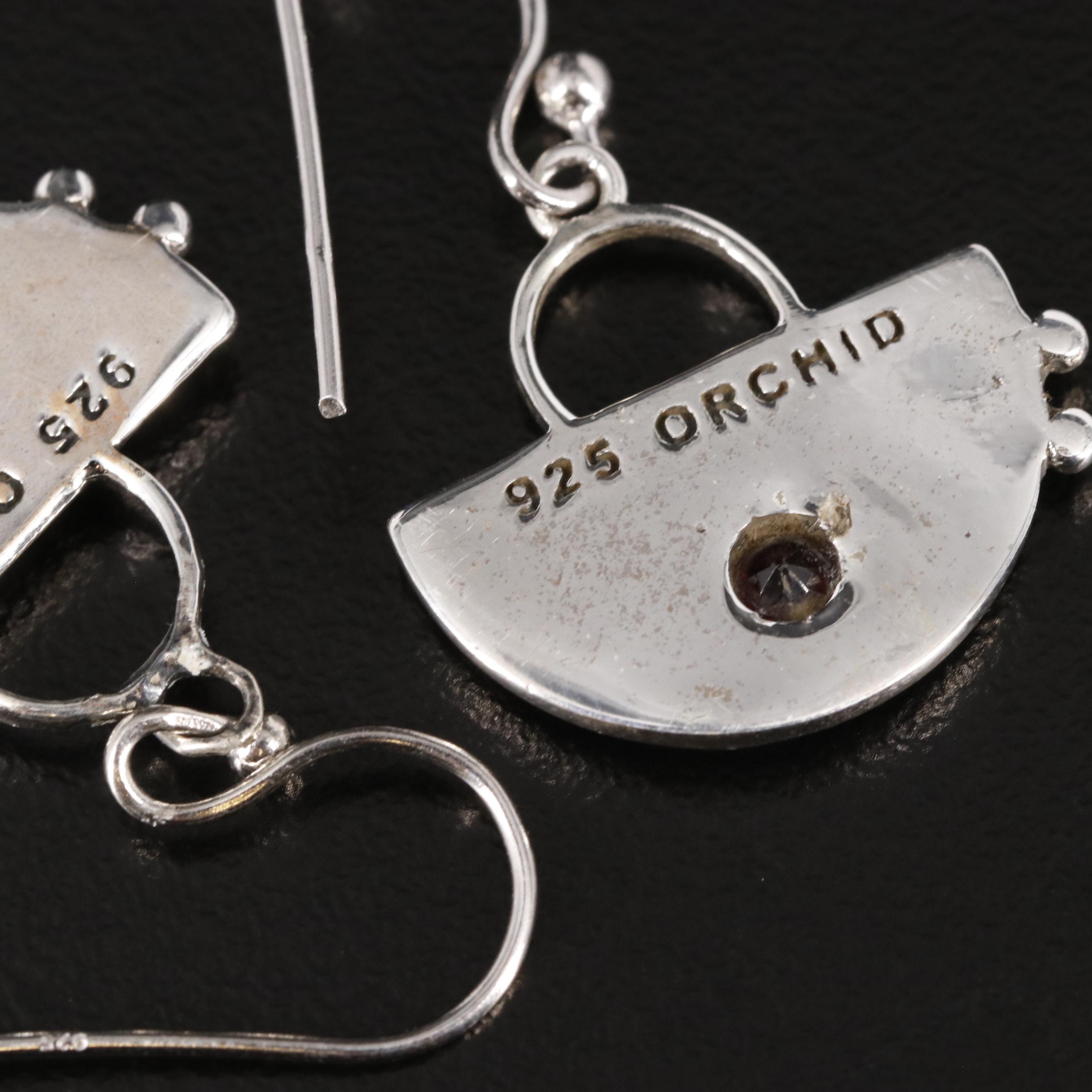 Sterling Garnet Earrings